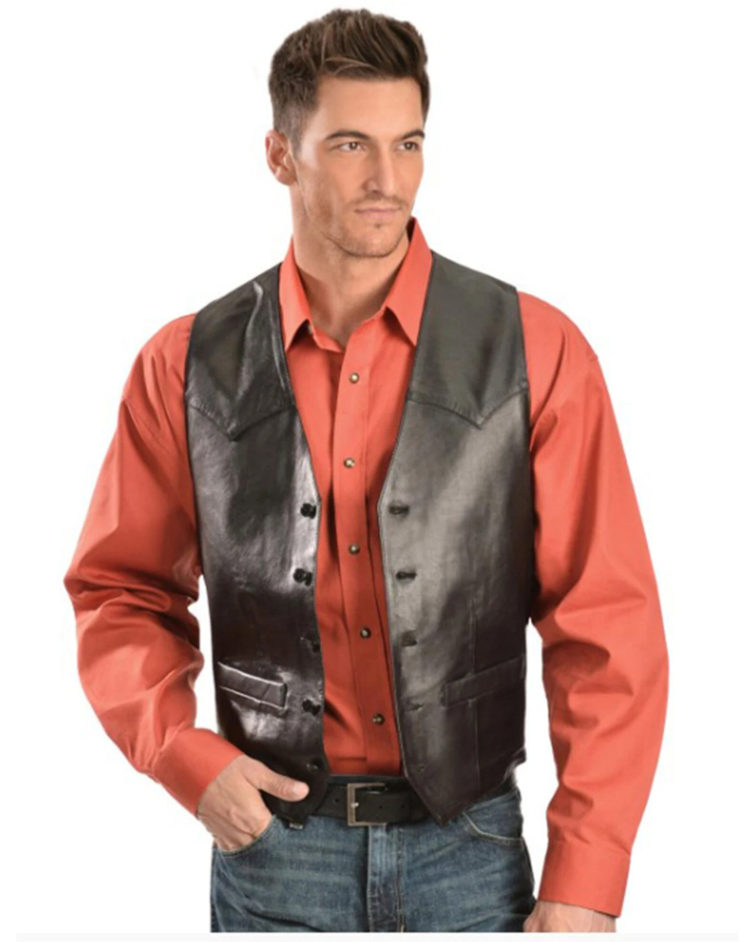 Scully Men's Lamb Leather Western Vest - Tall 5 Scully Men's Lamb Leather Western Vest - Tall - Image 3