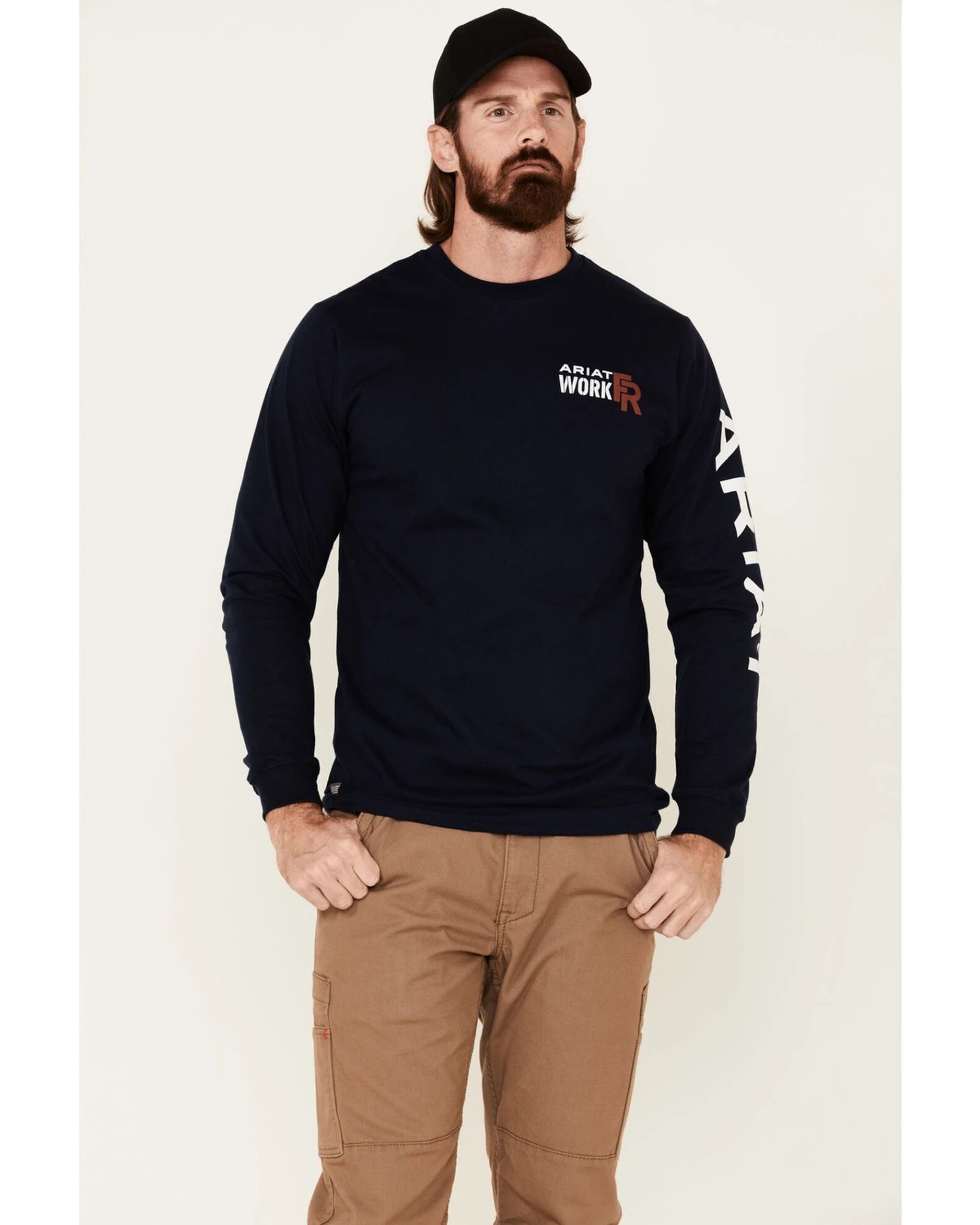 Ariat Men's FR Logo Crew Neck Long Sleeve Shirt 4 Ariat Men's FR Logo Crew Neck Long Sleeve Shirt - Image 2