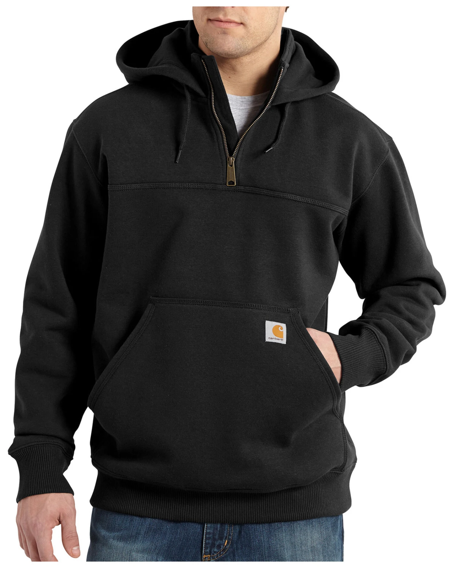 Carhartt Rain Defender Paxton Hooded Zip Mock Sweatshirt - Big & Tall 4 Carhartt Rain Defender Paxton Hooded Zip Mock Sweatshirt - Big & Tall - Image 2