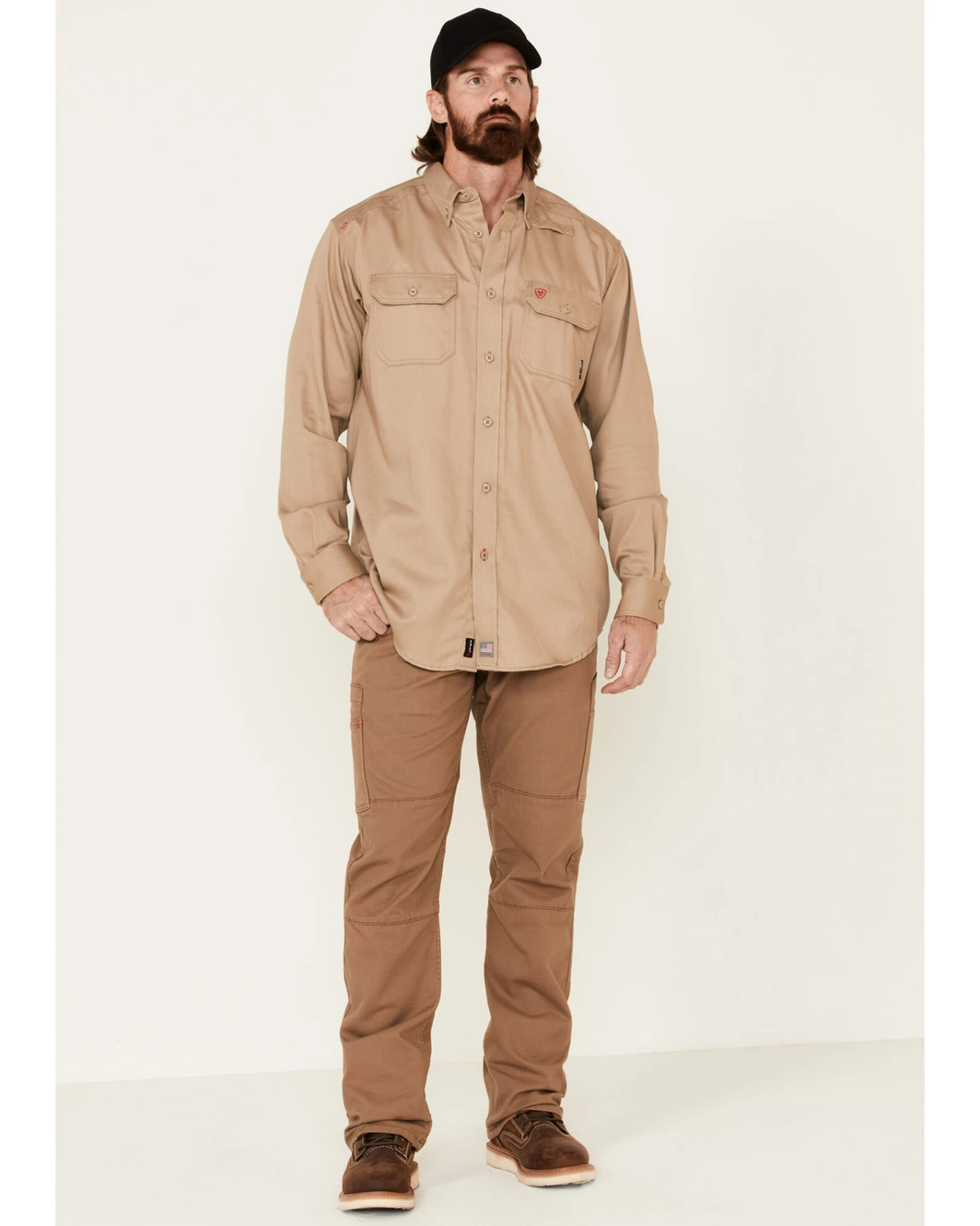 Ariat Men's FR Solid Twill Long Sleeve Button Down Work Shirt 3 Ariat Men's FR Solid Twill Long Sleeve Button Down Work Shirt