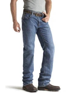 Ariat Men's FR M3 Medium Wash Loose Basic Stackable Straight Leg Jean 11 Ariat Men's FR M3 Medium Wash Loose Basic Stackable Straight Leg Jean -Boot Barn 086P41 7030 P1