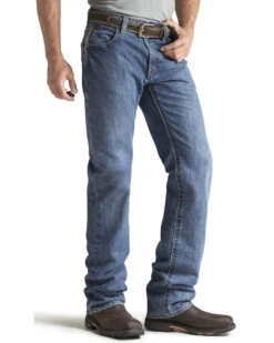 Ariat Men's FR M3 Medium Wash Loose Basic Stackable Straight Leg Jean 12 Ariat Men's FR M3 Medium Wash Loose Basic Stackable Straight Leg Jean -Boot Barn 086P41 N9 P2