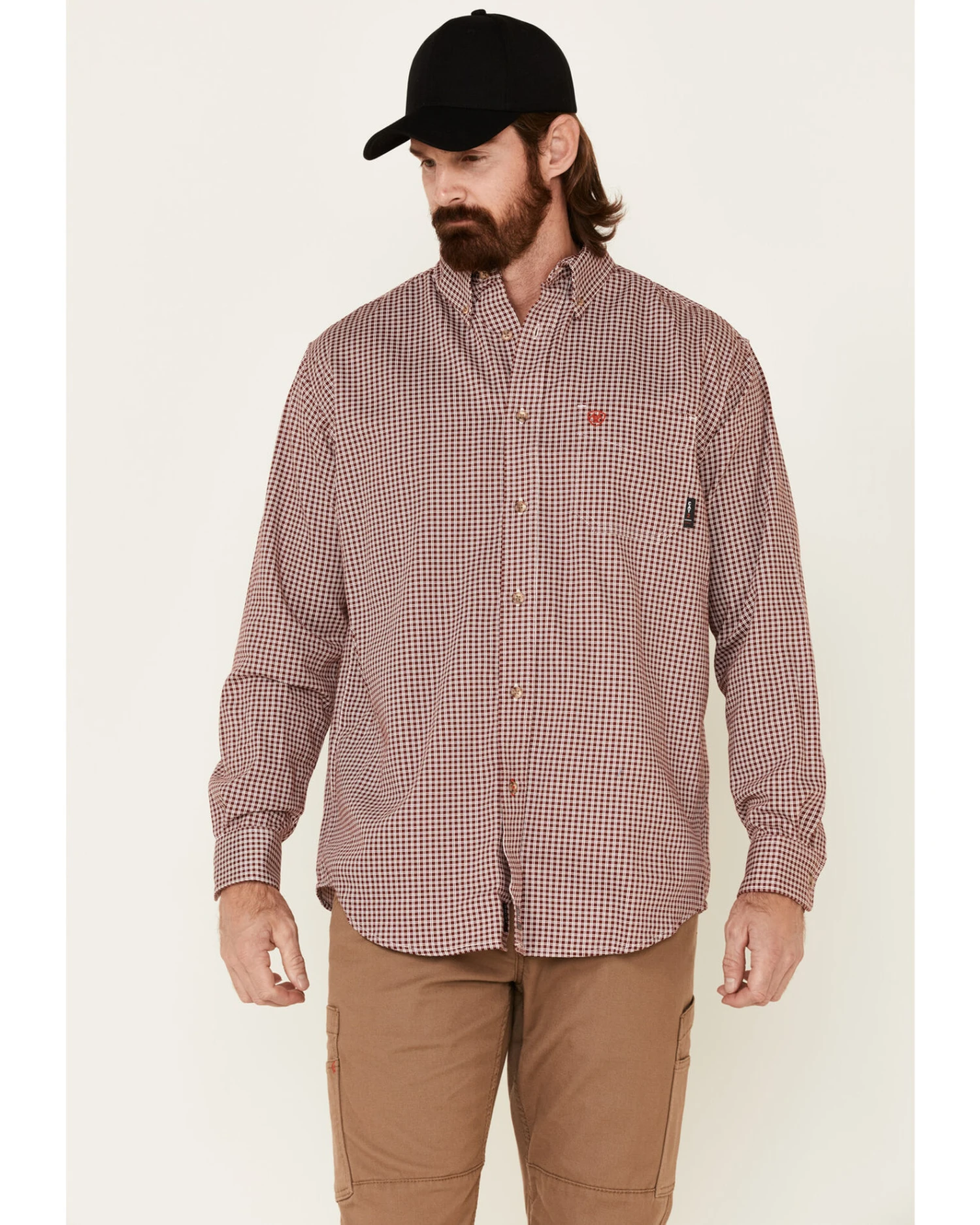 Ariat Men's FR Check Plaid Print Long Sleeve Button Down Work Shirt 5 Ariat Men's FR Check Plaid Print Long Sleeve Button Down Work Shirt - Image 3