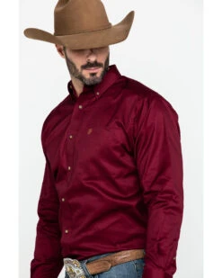 Ariat Men's Burgundy Solid Twill Long Sleeve Western Shirt 18 Ariat Men's Burgundy Solid Twill Long Sleeve Western Shirt -Boot Barn 0921C9 7180 P3