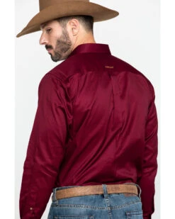 Ariat Men's Burgundy Solid Twill Long Sleeve Western Shirt 21 Ariat Men's Burgundy Solid Twill Long Sleeve Western Shirt -Boot Barn 0921C9 7180 P5