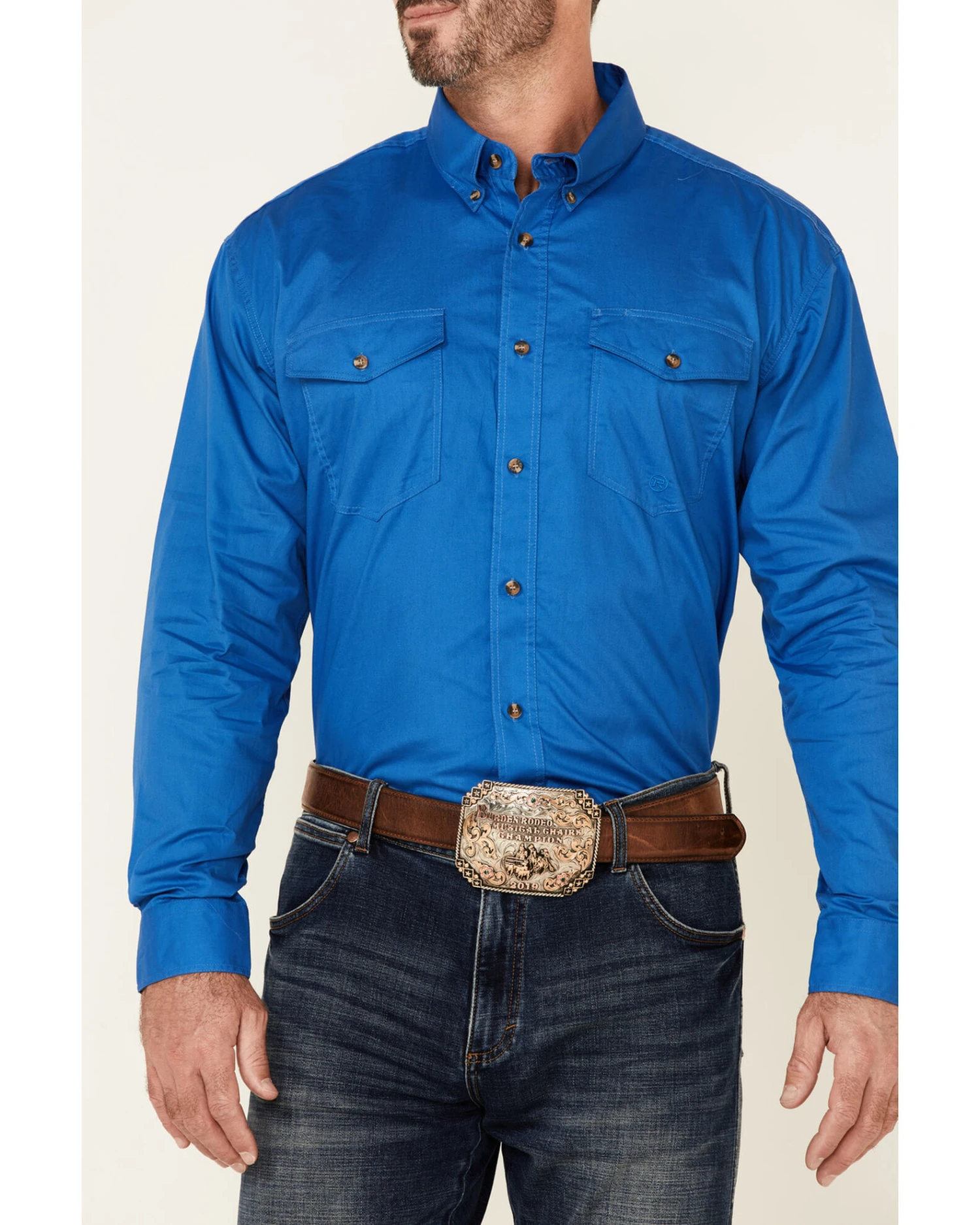 Roper Men's Solid Amarillo Collection Long Sleeve Western Shirt 6 Roper Men's Solid Amarillo Collection Long Sleeve Western Shirt - Image 4