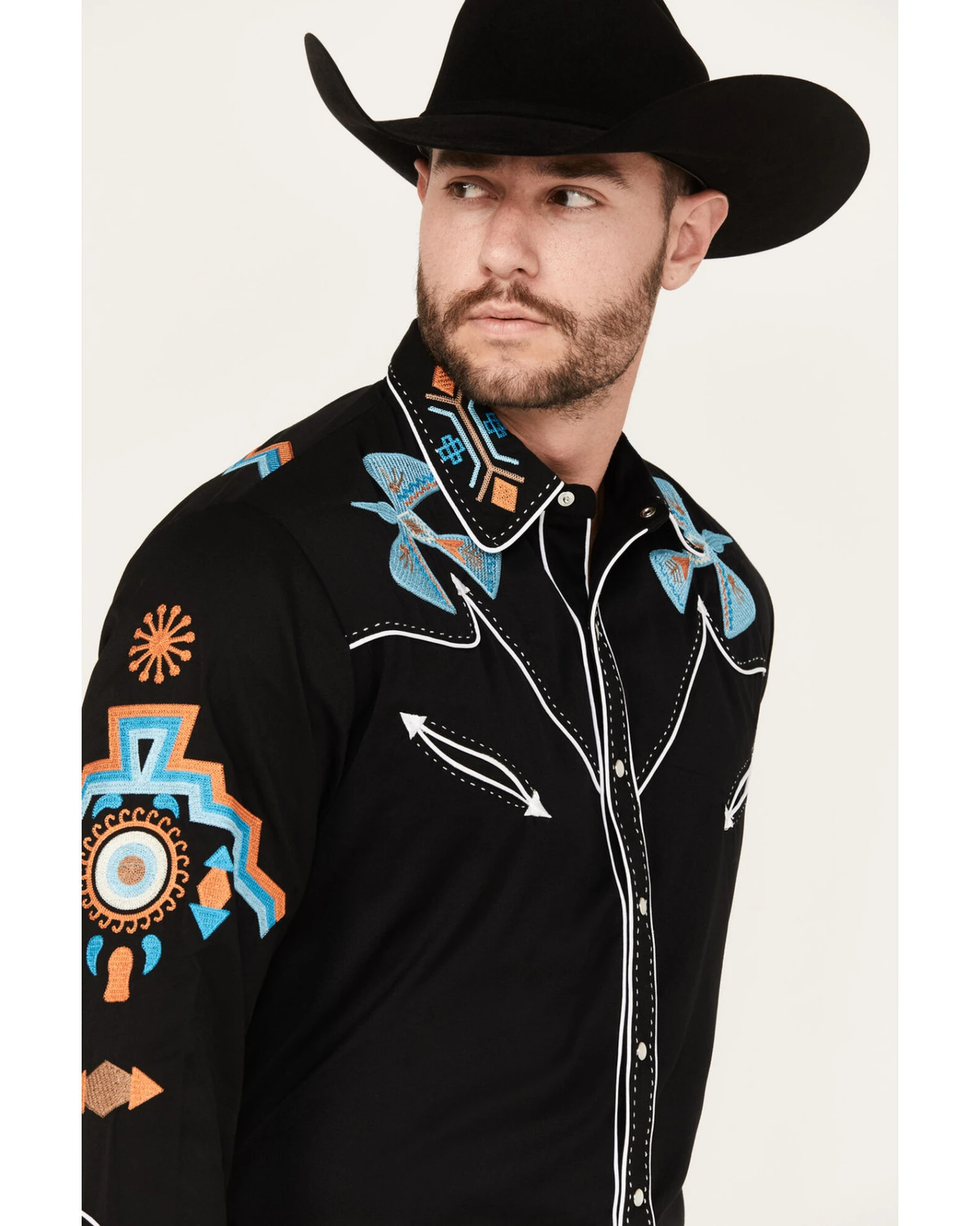 Scully Men's Phoenix Embroidered Retro Long Sleeve Western Shirt 6 Scully Men's Phoenix Embroidered Retro Long Sleeve Western Shirt - Image 4