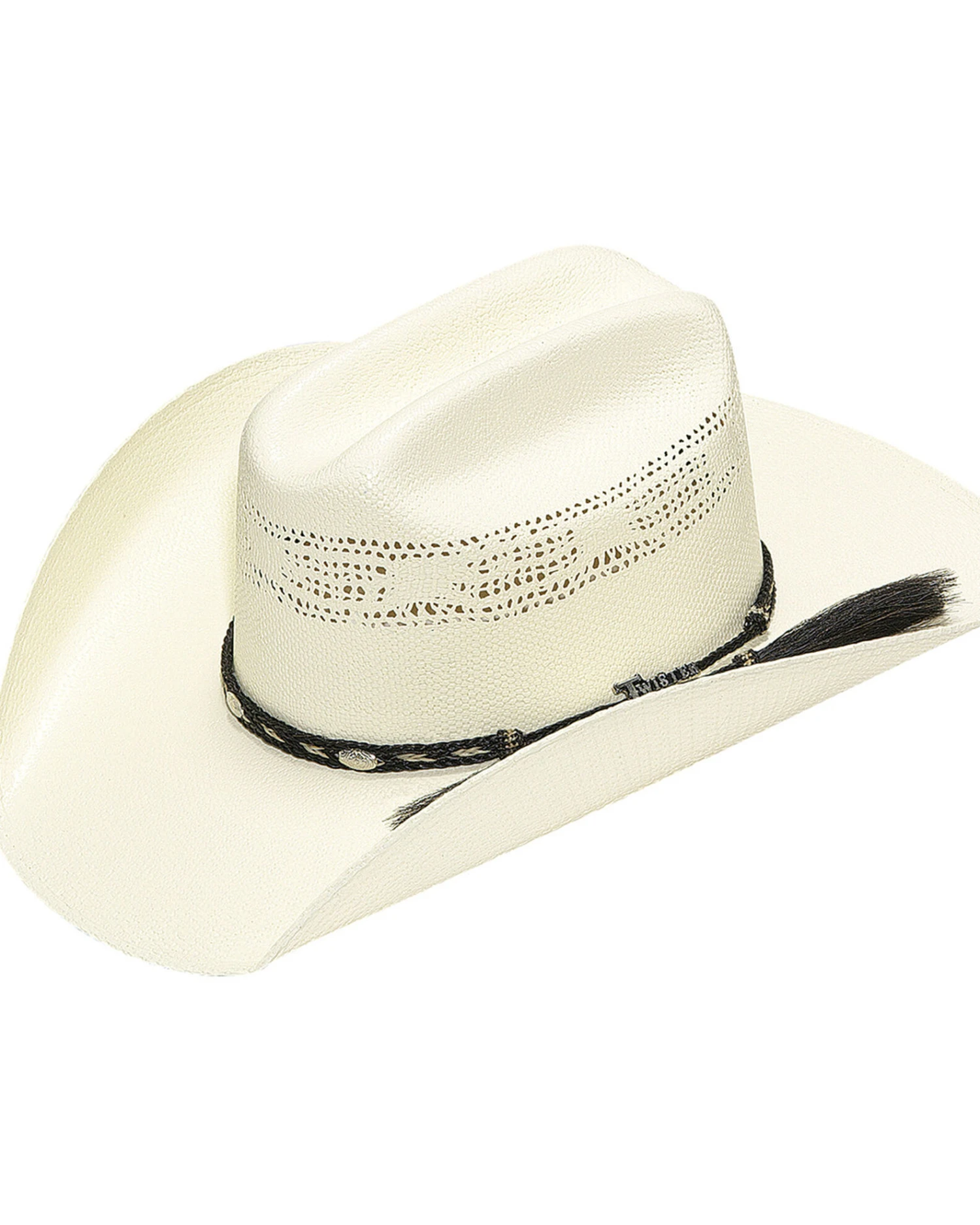 Twister Bangora Straw Cowboy Hat With Braided Band 3 Twister Bangora Straw Cowboy Hat With Braided Band