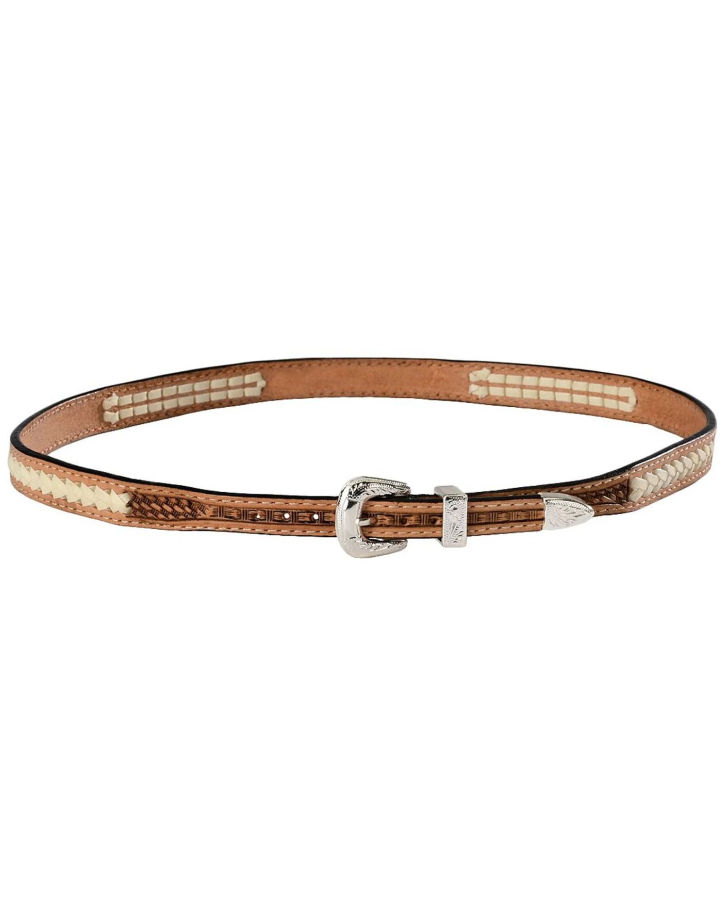 Stitched Basketweave Leather Hat Band 4 Stitched Basketweave Leather Hat Band - Image 2