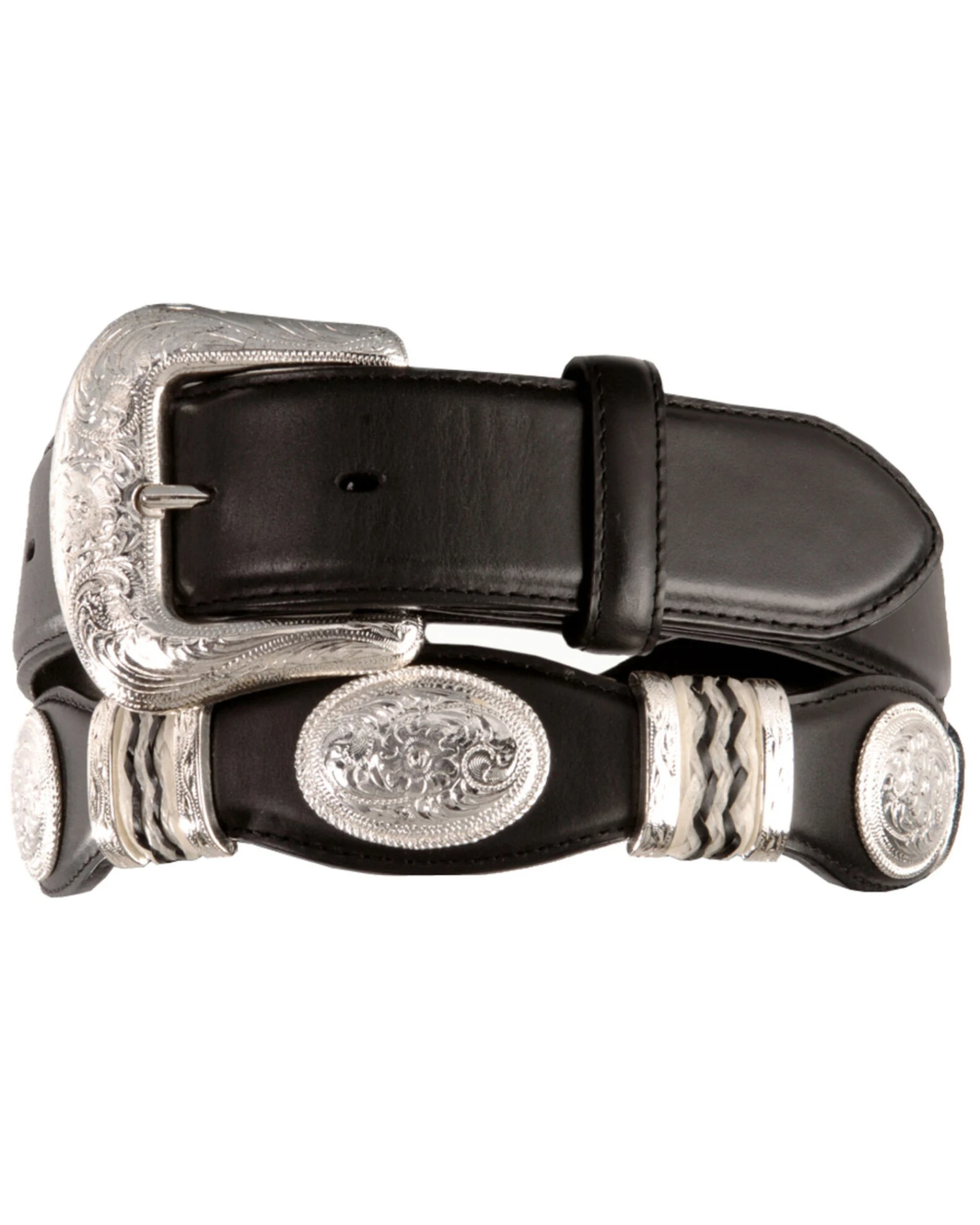 Tony Lama Scalloped Leather Belt 3 Tony Lama Scalloped Leather Belt