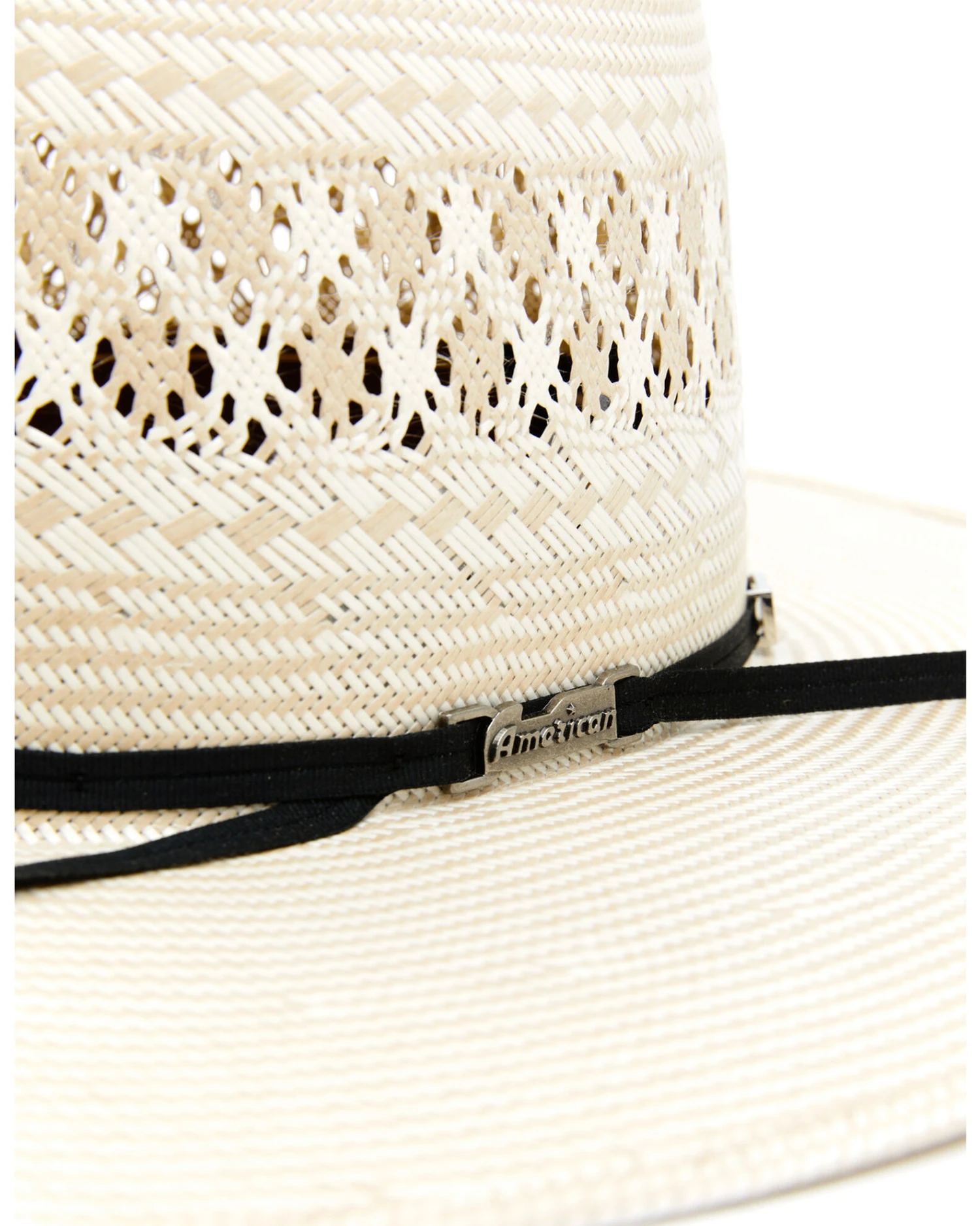 American Hat Company Men's Natural 4.25" Open Crown Western Straw Hat 4 American Hat Company Men's Natural 4.25" Open Crown Western Straw Hat - Image 2