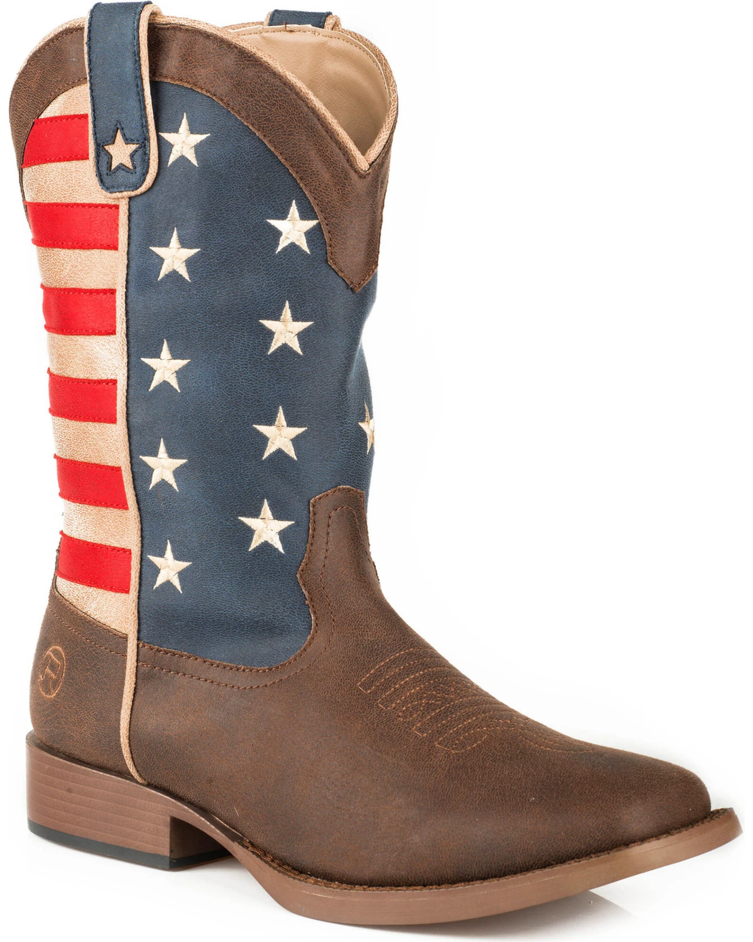 Roper Men's American Patriot Western Boots - Broad Square Toe 3 Roper Men's American Patriot Western Boots - Broad Square Toe