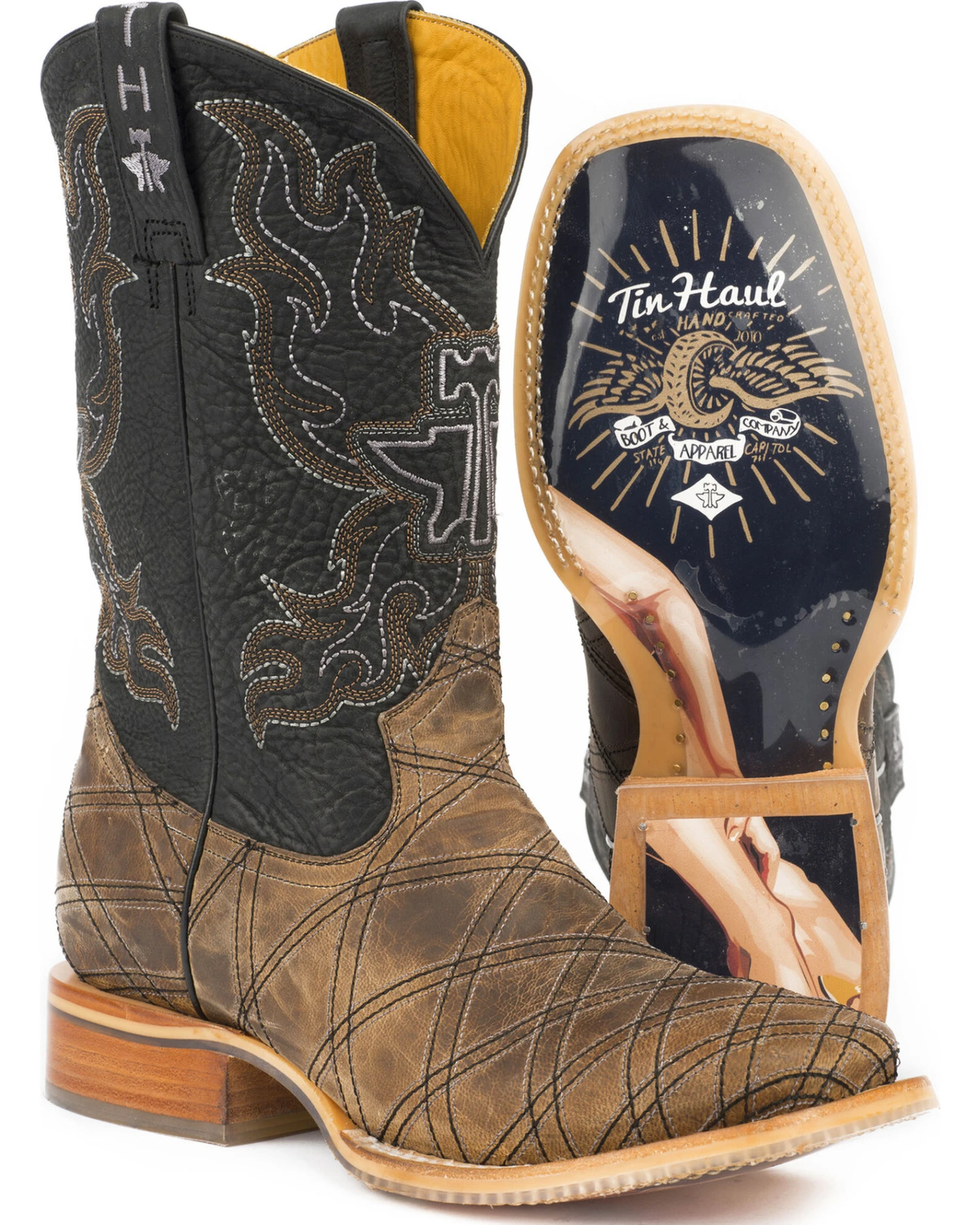 Tin Haul Men's What's Your Angle Western Boots - Broad Square Toe 3 Tin Haul Men's What's Your Angle Western Boots - Broad Square Toe