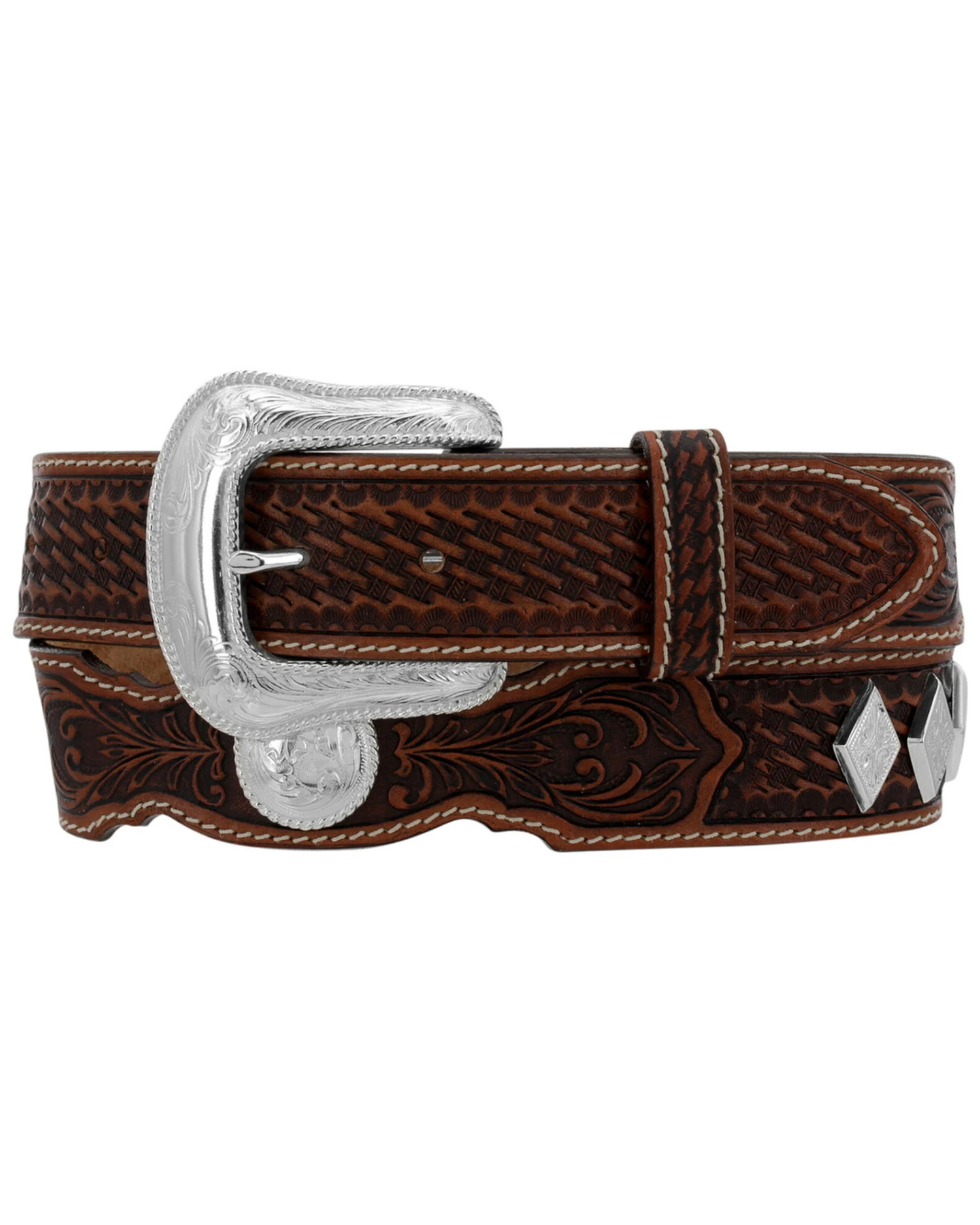 Tony Lama Men's Tooled Stillwater Creek Western Belt 3 Tony Lama Men's Tooled Stillwater Creek Western Belt