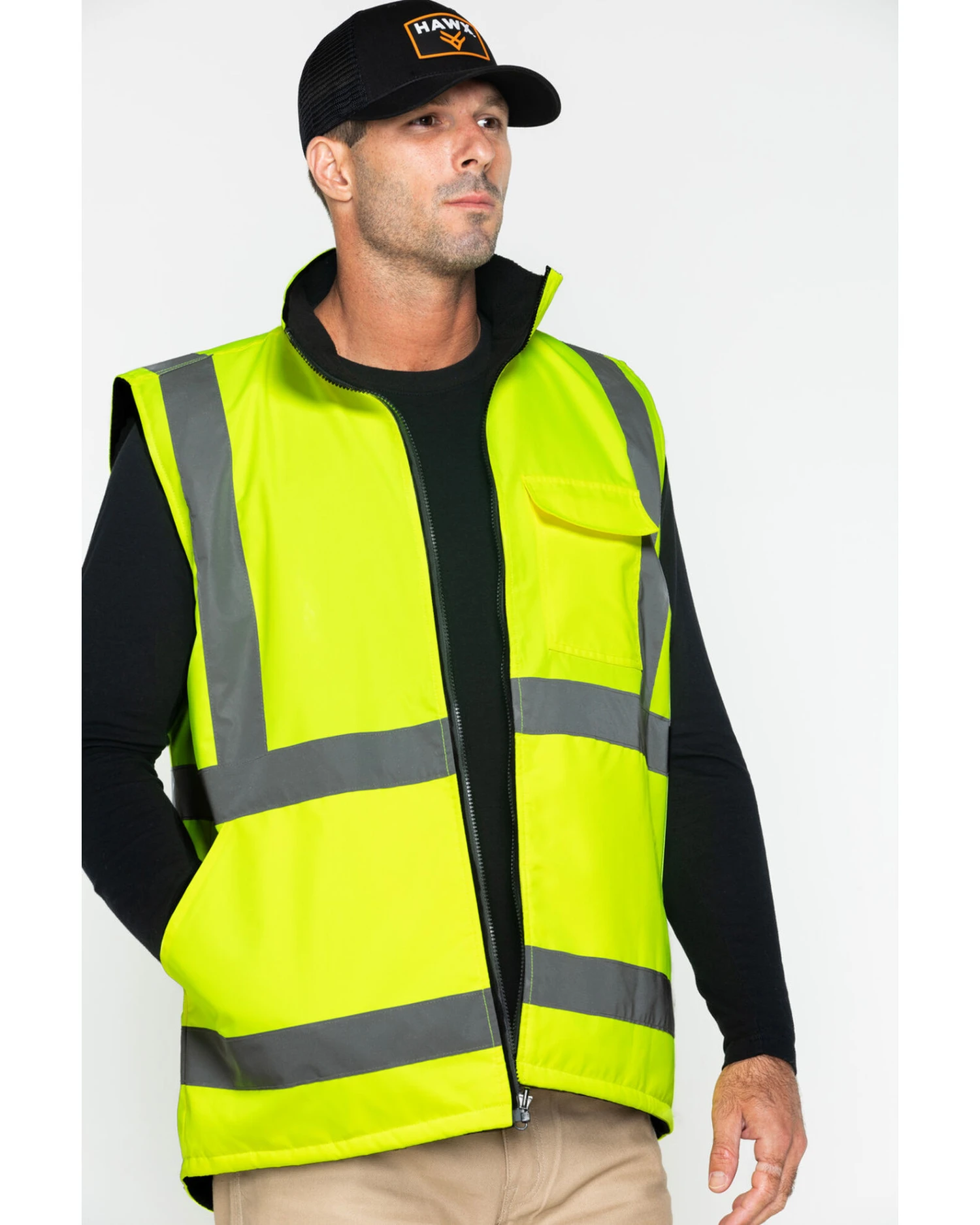 Hawx Men's Reversible Reflective Work Vest 7 Hawx Men's Reversible Reflective Work Vest - Image 5