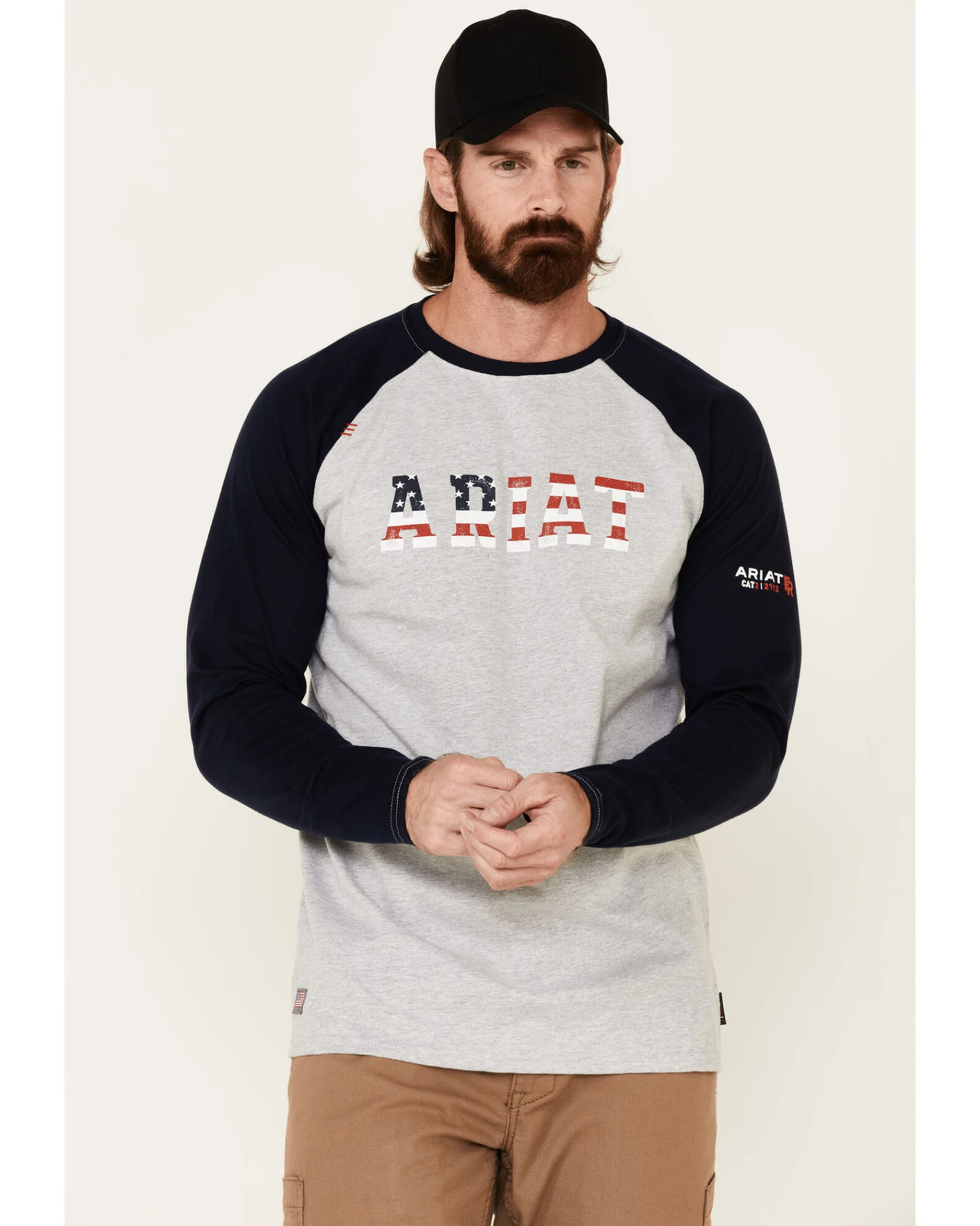 Ariat Men's FR Baseball Logo Crew Work Tee 3 Ariat Men's FR Baseball Logo Crew Work Tee