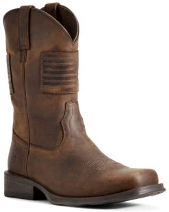 Ariat Men’s Rambler Patriot Distressed Western Performance Boots – Square Toe