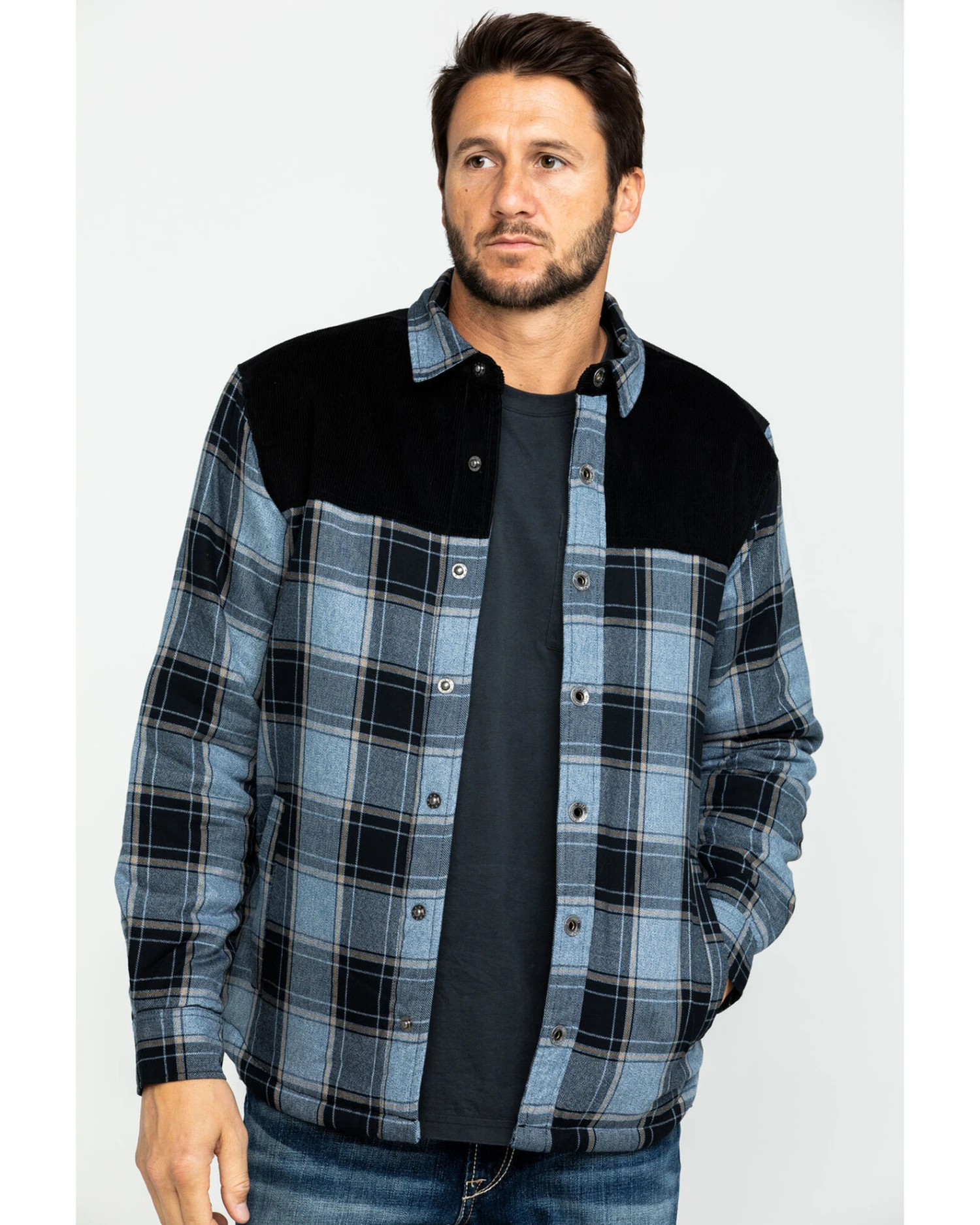 Moonshine Spirit Men's Goleta Plaid Mixed Flannel Nylon Shirt Jacket 3 Moonshine Spirit Men's Goleta Plaid Mixed Flannel Nylon Shirt Jacket