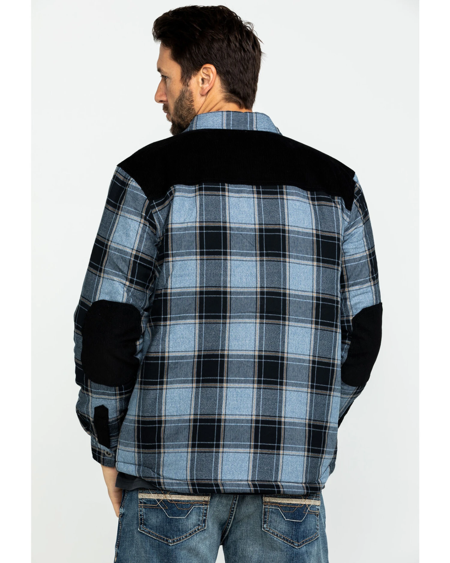 Moonshine Spirit Men's Goleta Plaid Mixed Flannel Nylon Shirt Jacket 8 Moonshine Spirit Men's Goleta Plaid Mixed Flannel Nylon Shirt Jacket - Image 6