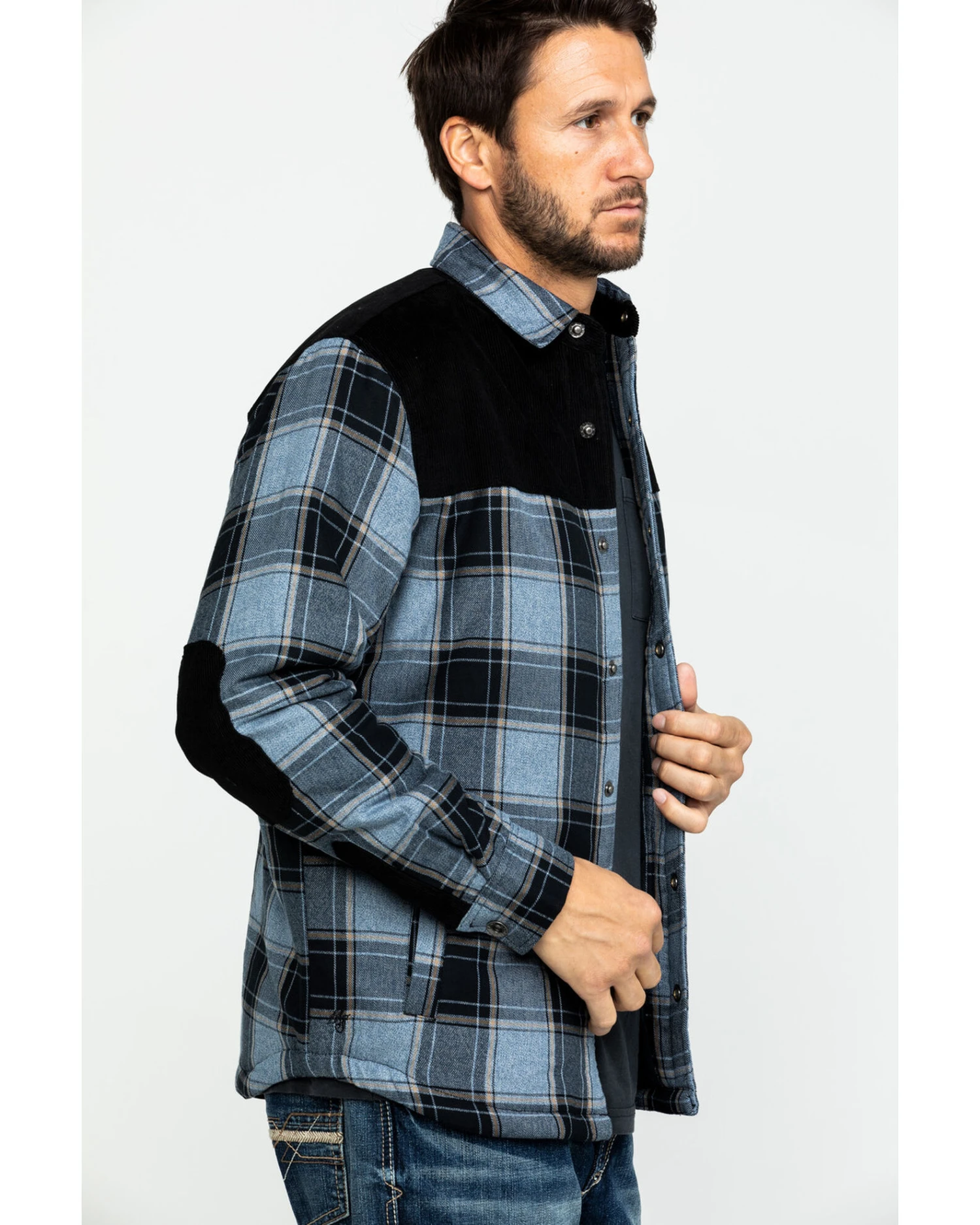 Moonshine Spirit Men's Goleta Plaid Mixed Flannel Nylon Shirt Jacket 6 Moonshine Spirit Men's Goleta Plaid Mixed Flannel Nylon Shirt Jacket - Image 4