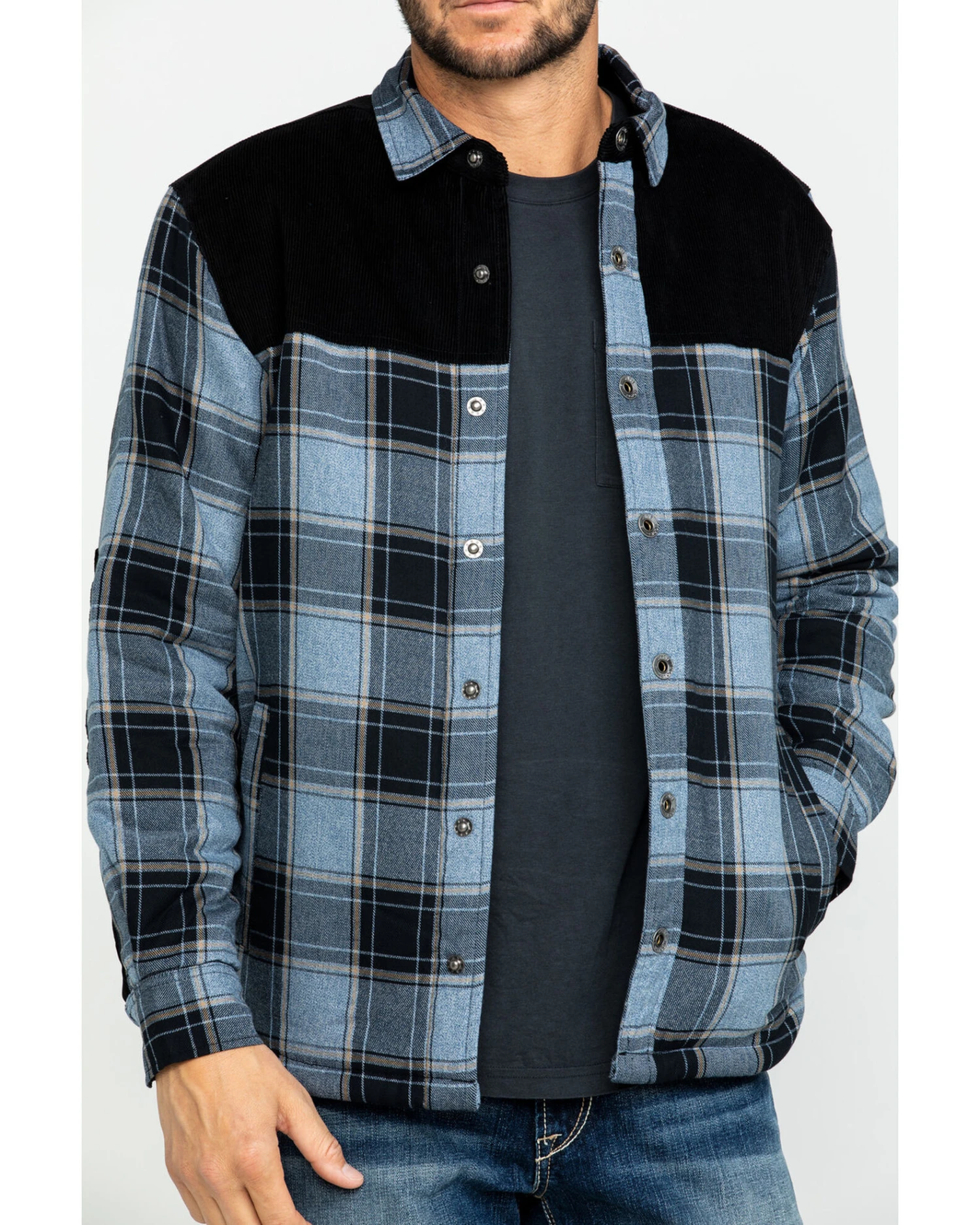 Moonshine Spirit Men's Goleta Plaid Mixed Flannel Nylon Shirt Jacket 5 Moonshine Spirit Men's Goleta Plaid Mixed Flannel Nylon Shirt Jacket - Image 3