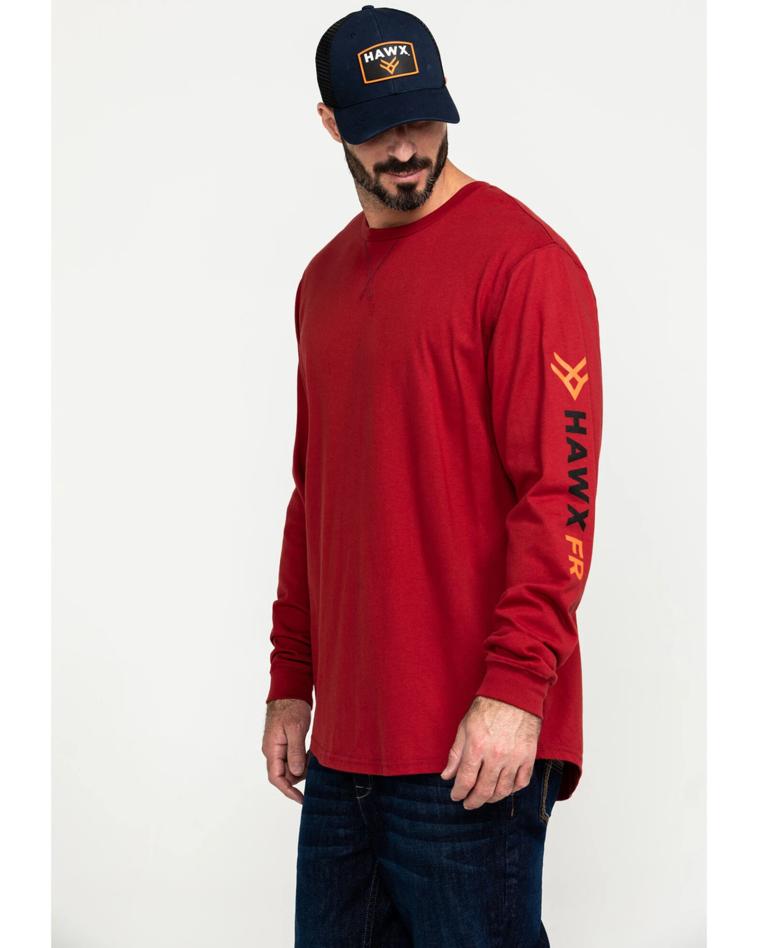 Hawx Men's FR Logo Long Sleeve Work T-Shirt - Tall 8 Hawx Men's FR Logo Long Sleeve Work T-Shirt - Tall - Image 6