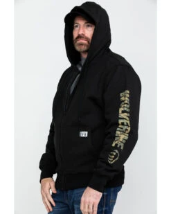 Wolverine Men's FR Logo Sleeve Zip-Up Work Hoodie 13 Wolverine Men's FR Logo Sleeve Zip-Up Work Hoodie -Boot Barn 2000286843 001 P3