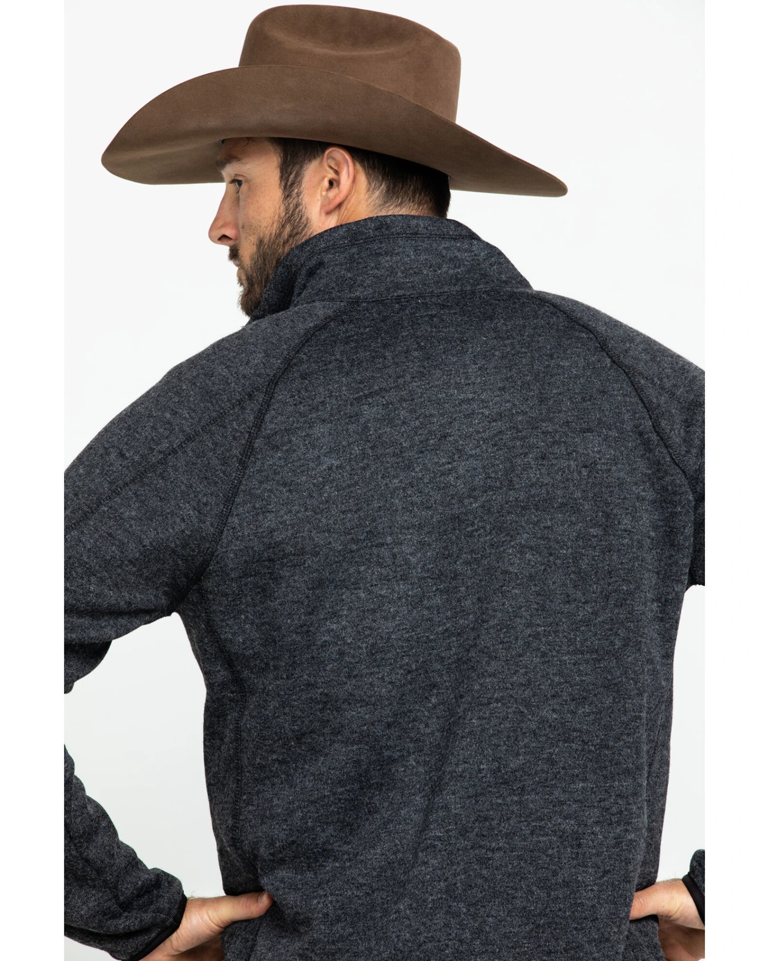 Stetson Men's Charcoal Fuzzy Bonded Sweater 4 Stetson Men's Charcoal Fuzzy Bonded Sweater - Image 2