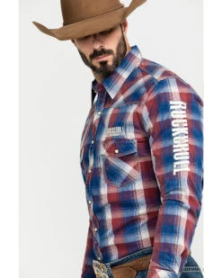 Rock & Roll Denim Men's Plaid Logo Long Sleeve Western Shirt 12 Rock & Roll Denim Men's Plaid Logo Long Sleeve Western Shirt -Boot Barn 2000289900 600 P5