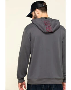 Hawx Men's Gray Tech Logo Hooded Work Sweatshirt - Tall