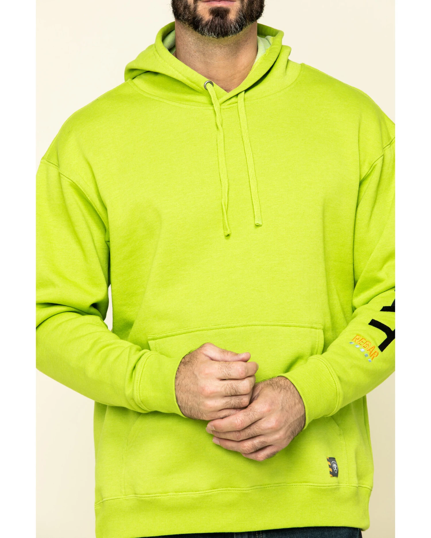 Ariat Men's Lime Heather Rebar Graphic Hooded Work Sweatshirt 7 Ariat Men's Lime Heather Rebar Graphic Hooded Work Sweatshirt - Image 5