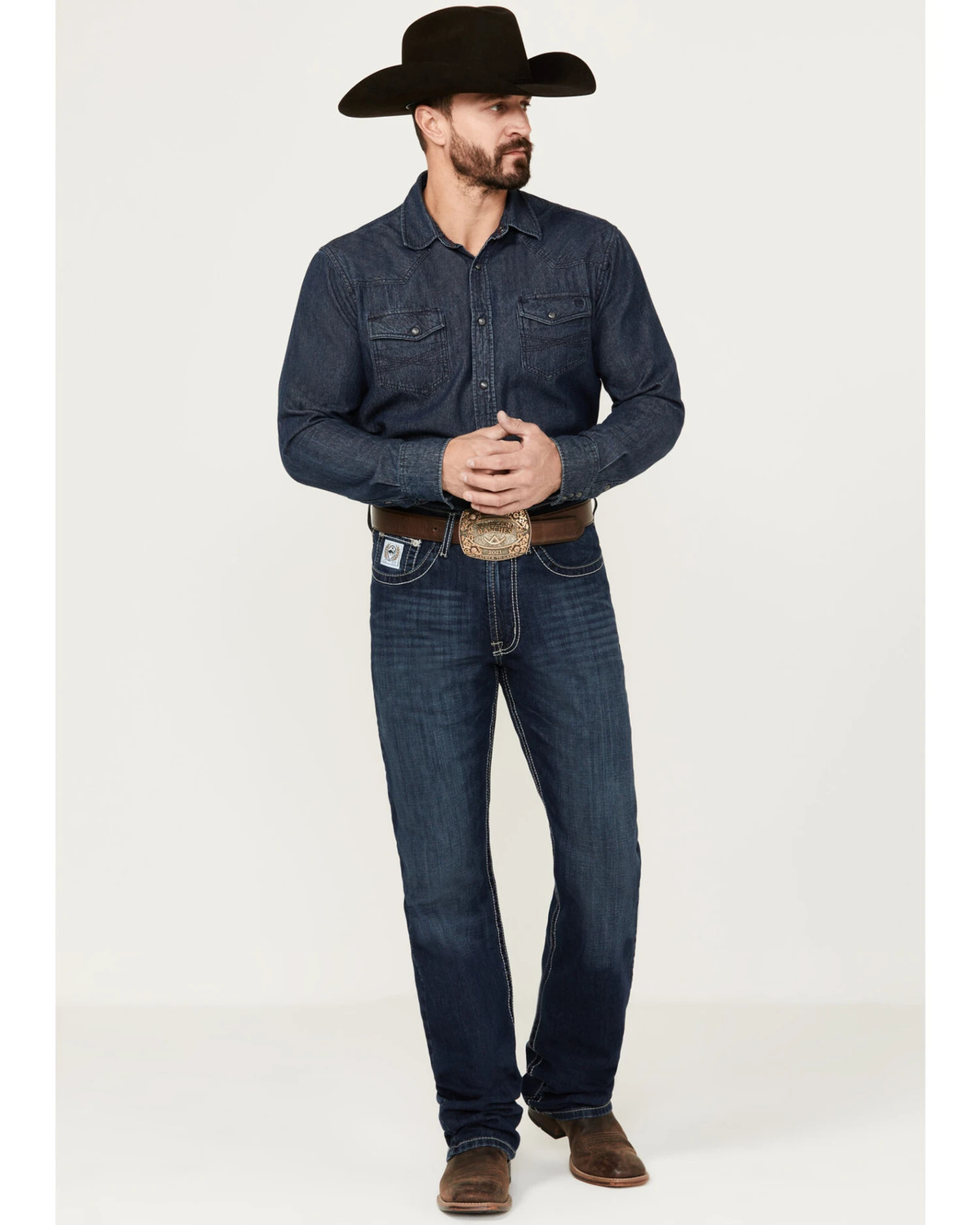 Cinch Men's White Label Performance Dark Relaxed Straight Jeans 5 Cinch Men's White Label Performance Dark Relaxed Straight Jeans - Image 3