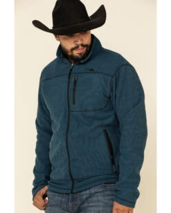 Powder River Outfitters Men's Teal Waffle Melange Knit Zip-Front Jacket 11 Powder River Outfitters Men's Teal Waffle Melange Knit Zip-Front Jacket -Boot Barn 2000325943 442 P1
