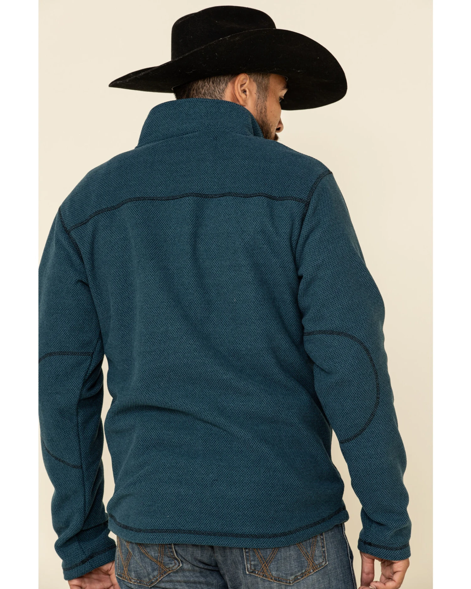 Powder River Outfitters Men's Teal Waffle Melange Knit Zip-Front Jacket 5 Powder River Outfitters Men's Teal Waffle Melange Knit Zip-Front Jacket - Image 3