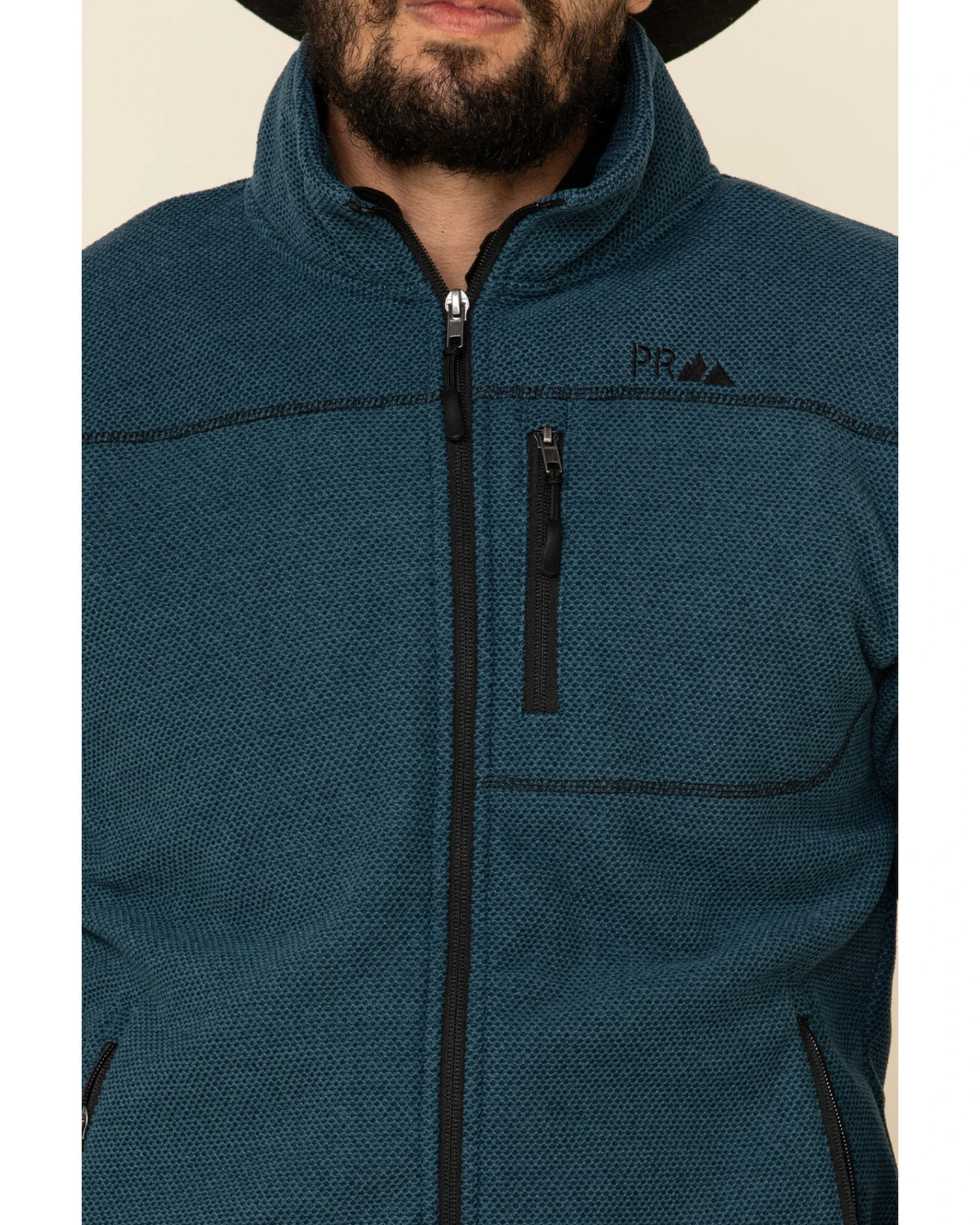 Powder River Outfitters Men's Teal Waffle Melange Knit Zip-Front Jacket 3 Powder River Outfitters Men's Teal Waffle Melange Knit Zip-Front Jacket