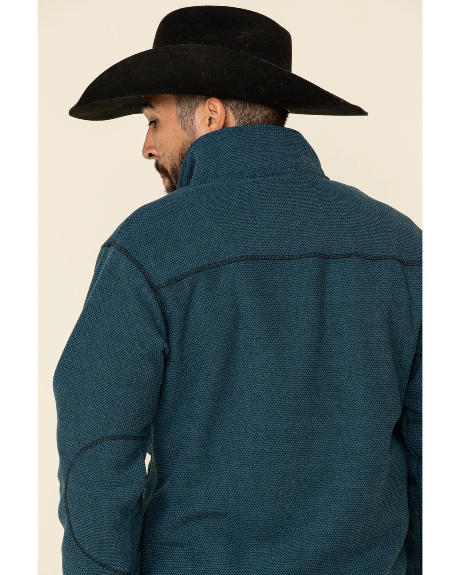 Powder River Outfitters Men's Teal Waffle Melange Knit Zip-Front Jacket 4 Powder River Outfitters Men's Teal Waffle Melange Knit Zip-Front Jacket - Image 2