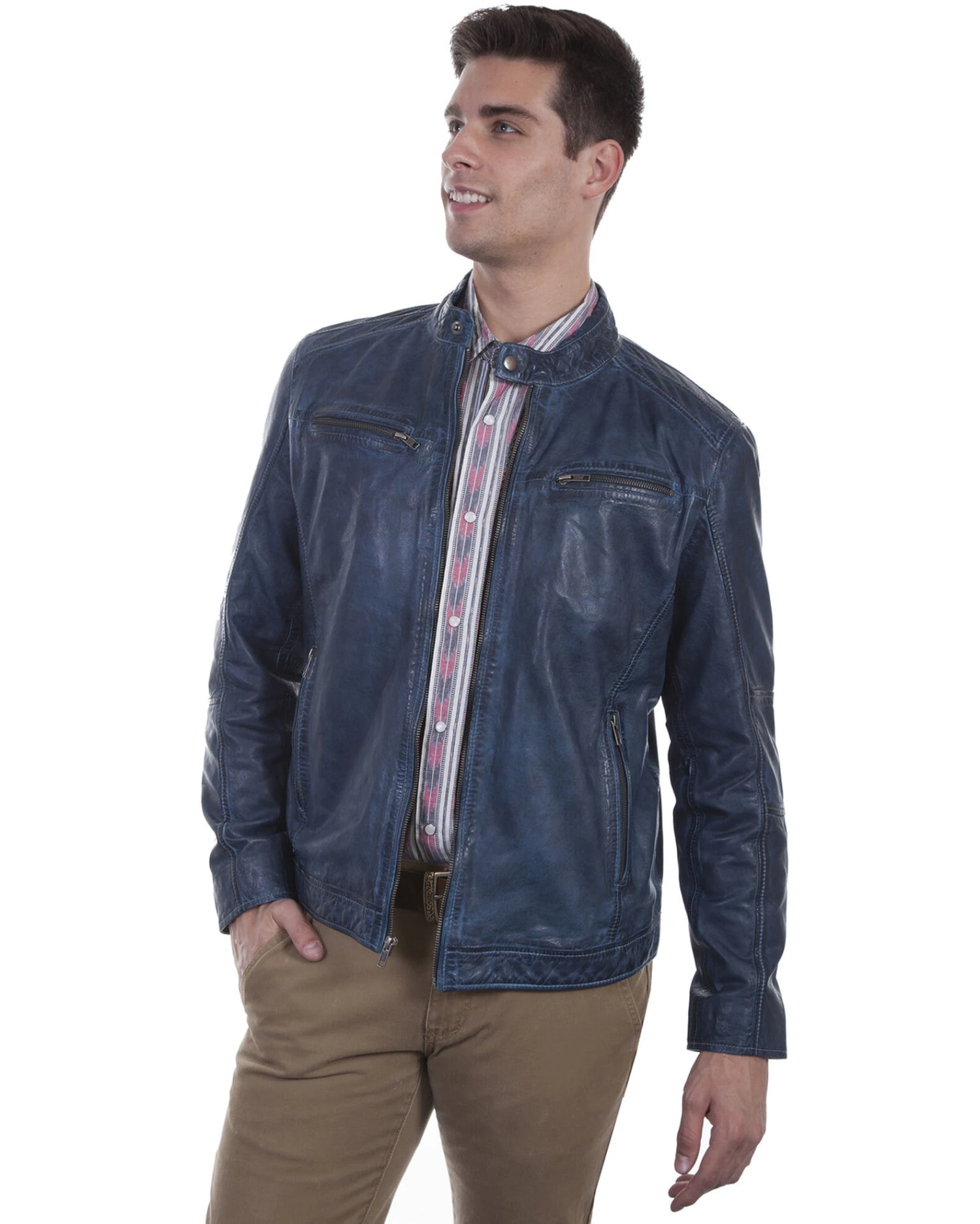 Scully Men's Denim Leather Jacket 3 Scully Men's Denim Leather Jacket