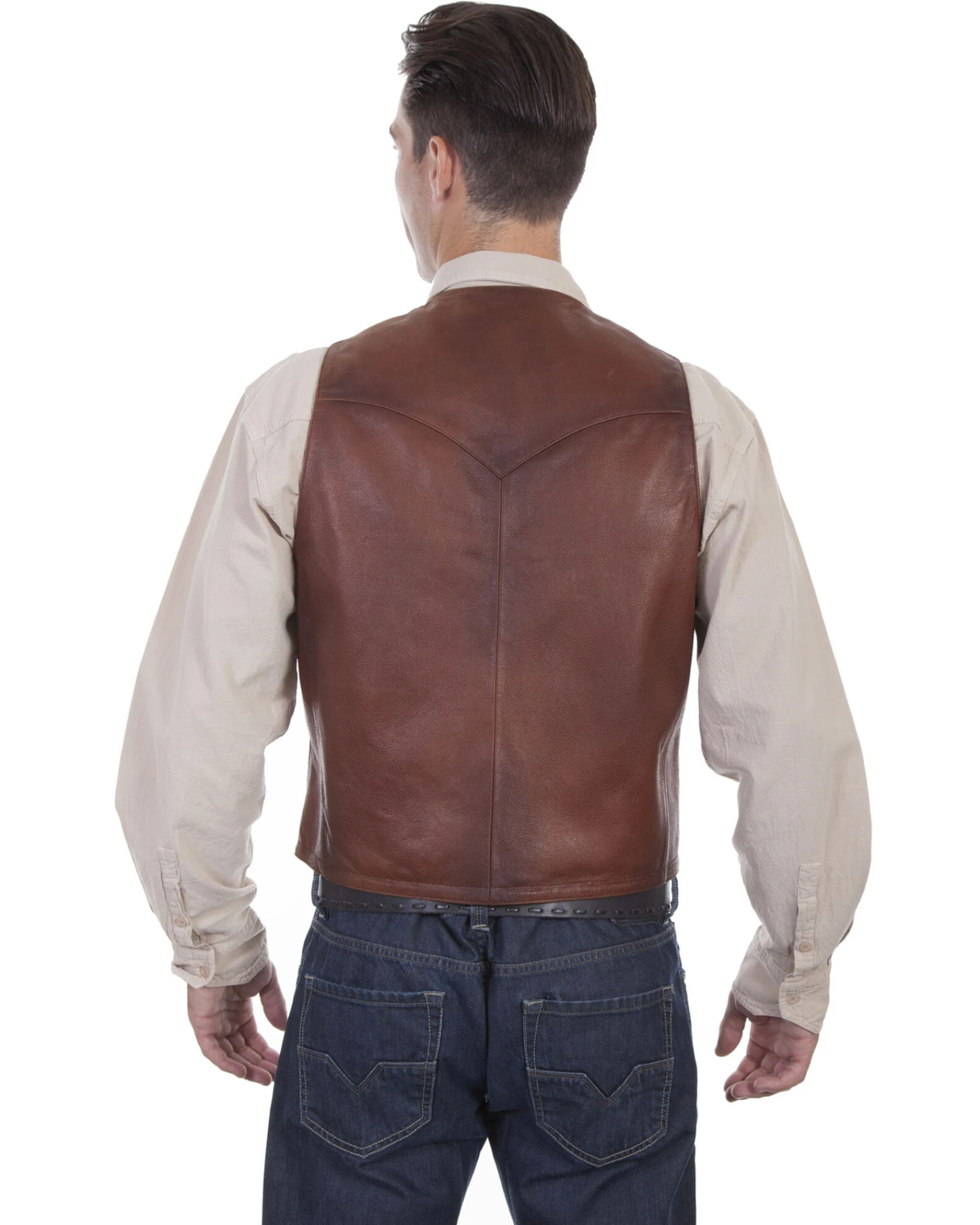 Scully Men's Classic Western Leather Vest 4 Scully Men's Classic Western Leather Vest - Image 2