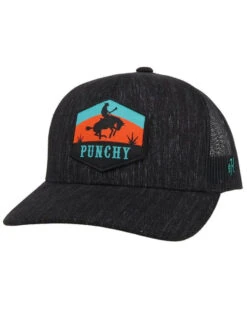 HOOey Men's Black Punchy Patch Logo Mesh Trucker Cap