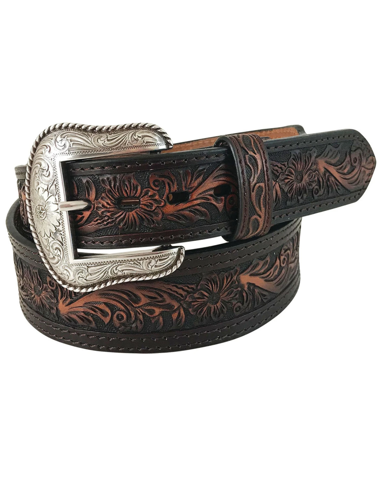 Roper Men's Floral Strap Western Belt 3 Roper Men's Floral Strap Western Belt