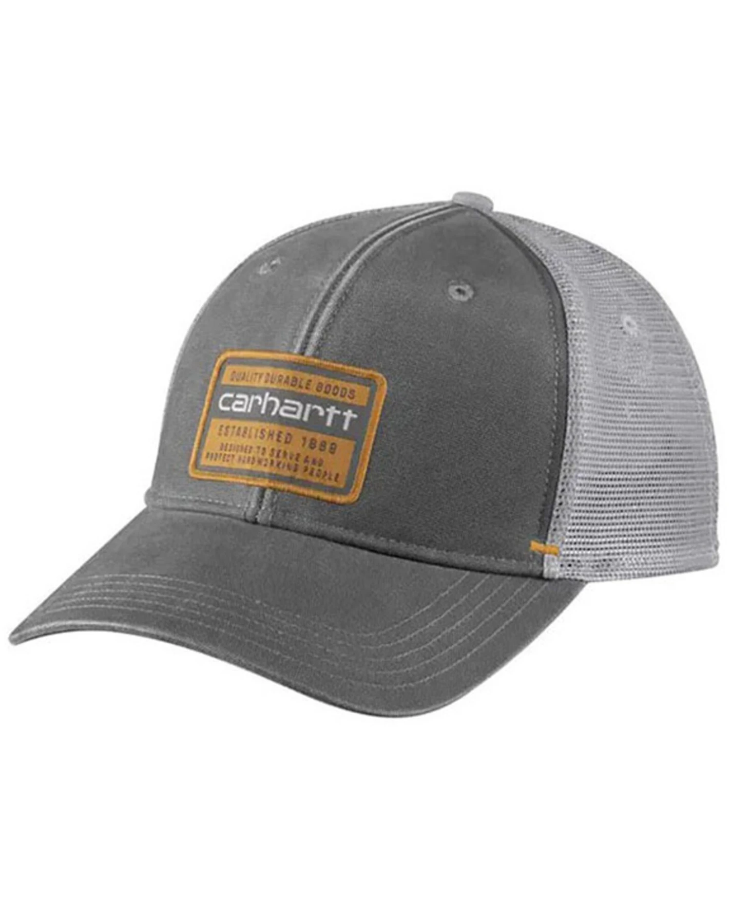 Carhartt Men's Quality Goods Logo Patch Canvas Mesh-Back Trucker Cap 3 Carhartt Men's Quality Goods Logo Patch Canvas Mesh-Back Trucker Cap