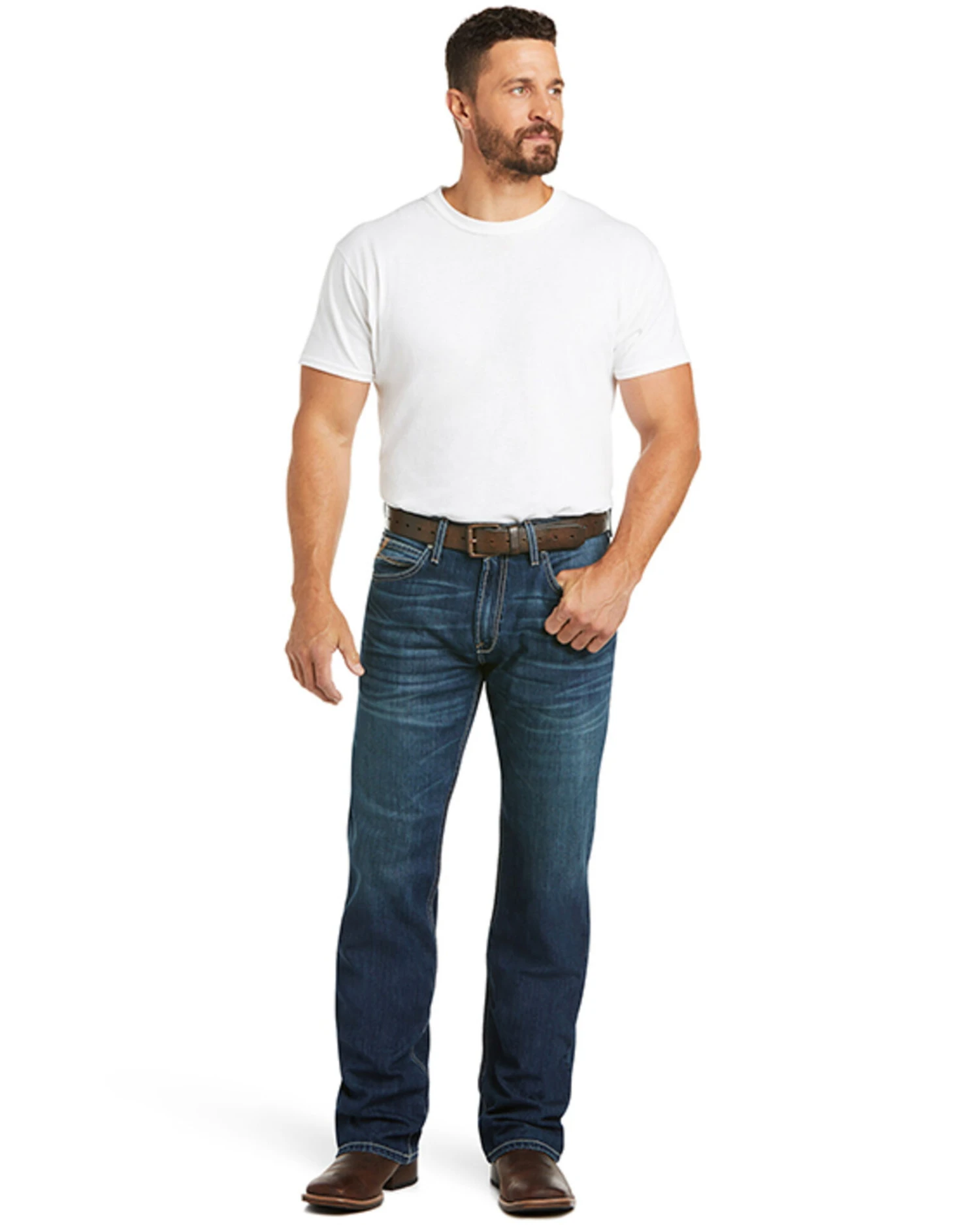 Ariat Men's M4 Ford Bragg Dark Stretch Relaxed Bootcut Jeans 4 Ariat Men's M4 Ford Bragg Dark Stretch Relaxed Bootcut Jeans - Image 2