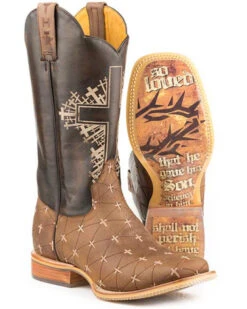 Tin Haul Men's John 3:16 Western Boots - Square Toe