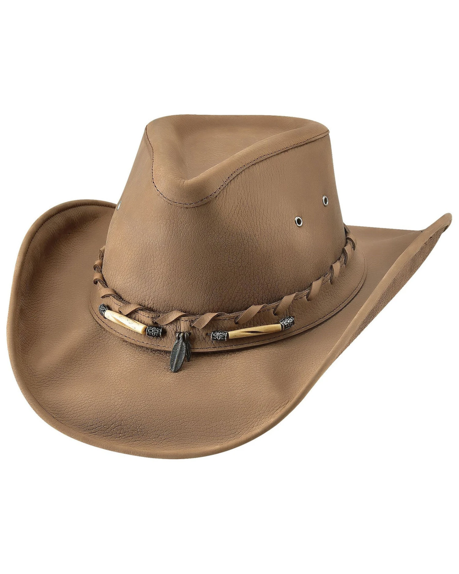Bullhide Men's Briscoe Top Grain Leather Western Hat 3 Bullhide Men's Briscoe Top Grain Leather Western Hat