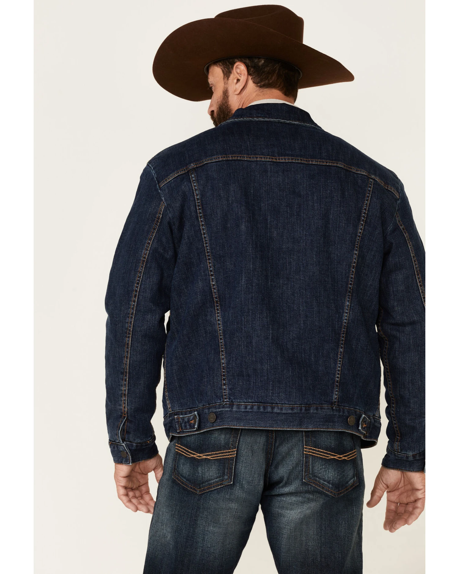 Wrangler Retro Men's Frontier Medium Wash Sherpa Lined Button Down Denim Jacket 5 Wrangler Retro Men's Frontier Medium Wash Sherpa Lined Button Down Denim Jacket - Image 3