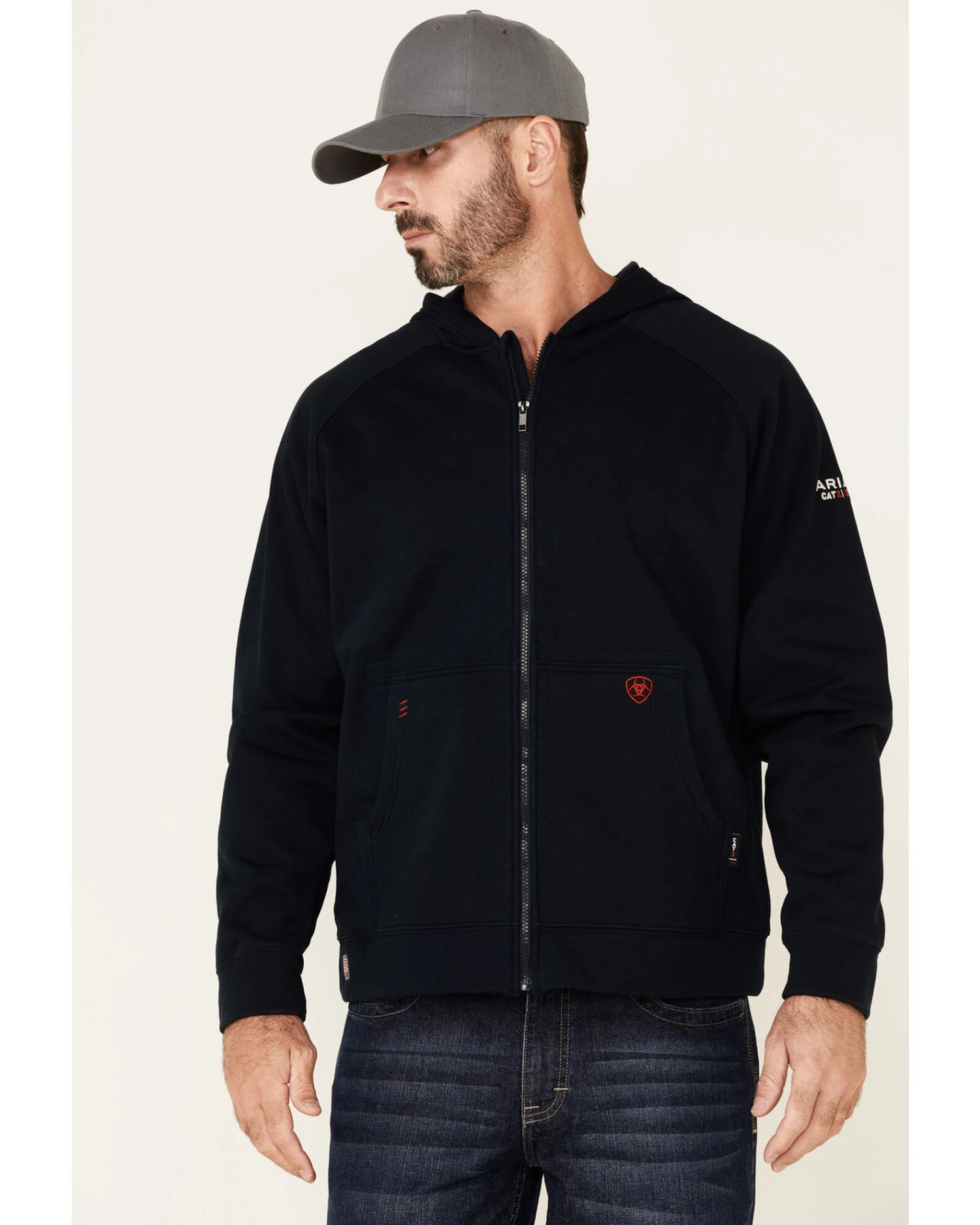 Ariat Men's FR Primo Fleece Alloy Flag Graphic Zip-Front Hooded Work Jacket 3 Ariat Men's FR Primo Fleece Alloy Flag Graphic Zip-Front Hooded Work Jacket
