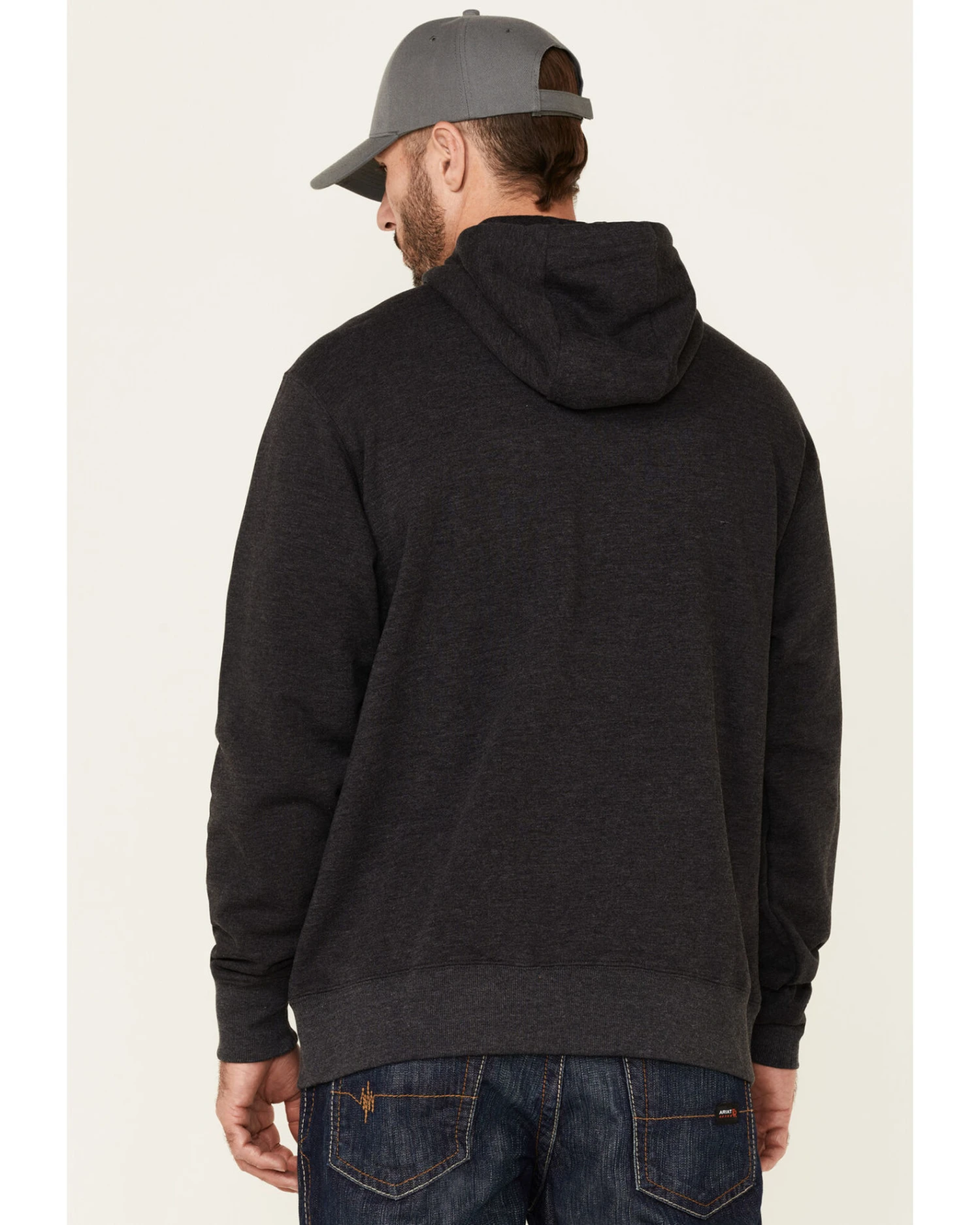 Ariat Men's Charcoal Rebar Workman 1/4 Zip Front Work Hooded Pullover 6 Ariat Men's Charcoal Rebar Workman 1/4 Zip Front Work Hooded Pullover - Image 4