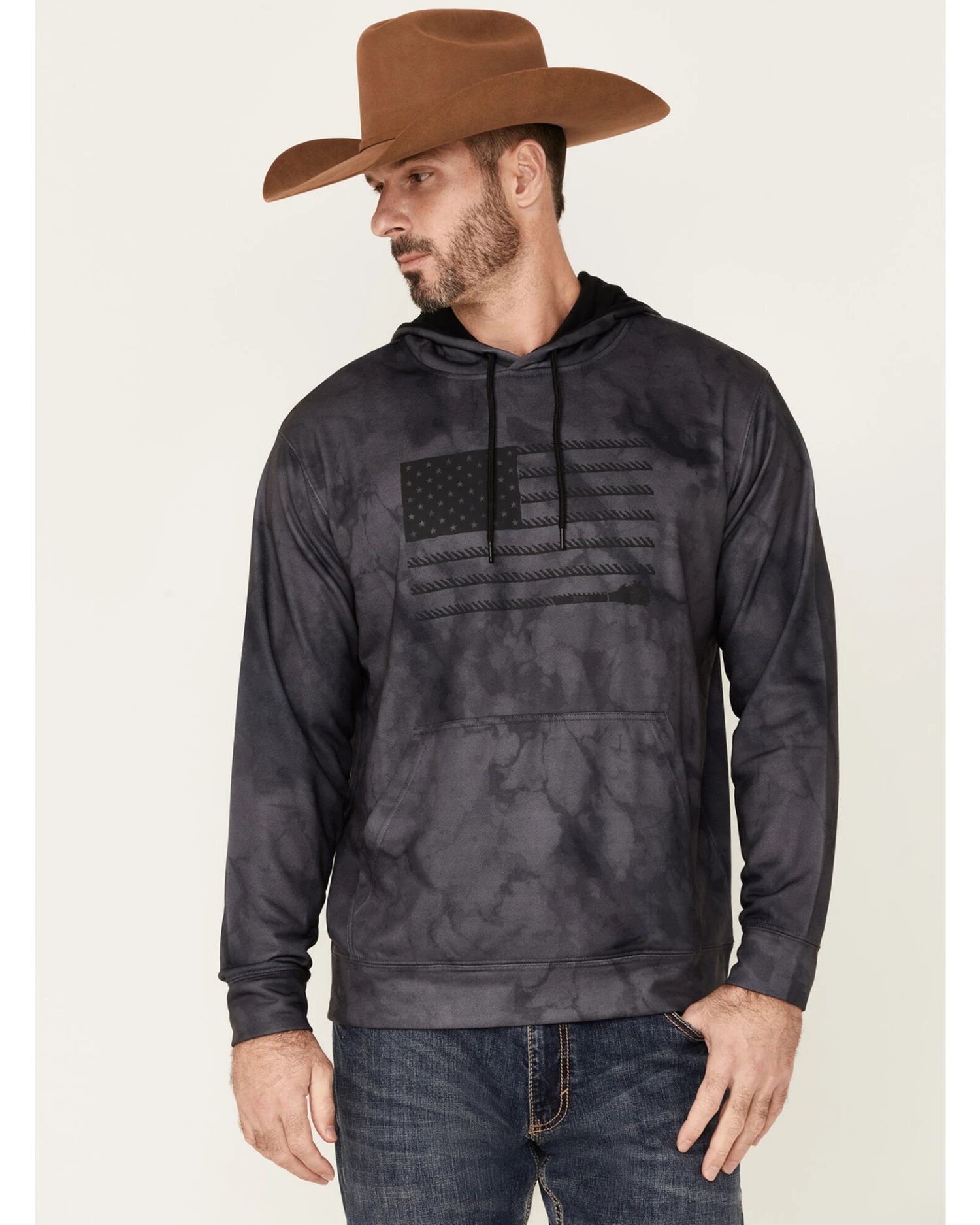 Hooey Men's Tie-Dye Liberty Roper Flag Graphic Hooded Sweatshirt 5 Hooey Men's Tie-Dye Liberty Roper Flag Graphic Hooded Sweatshirt - Image 3