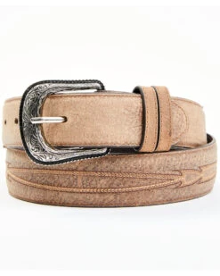 Moonshine Spirit Men's Brown Southwestern Stitched Leather Belt