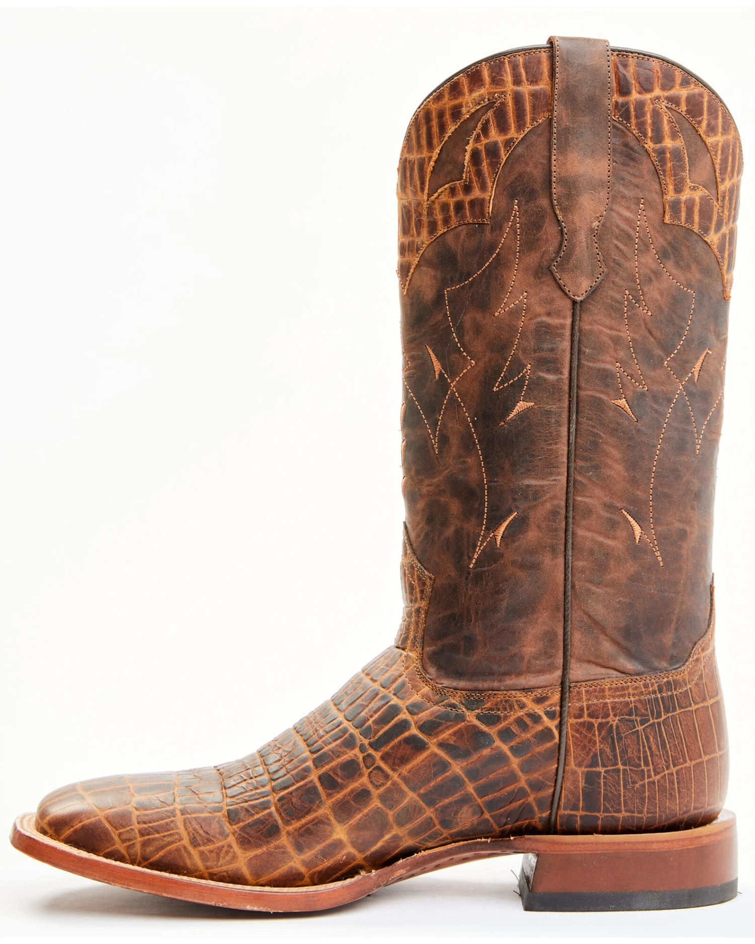 Moonshine Spirit Men's Tully Croc Print Western Boots - Broad Square Toe 5 Moonshine Spirit Men's Tully Croc Print Western Boots - Broad Square Toe - Image 3